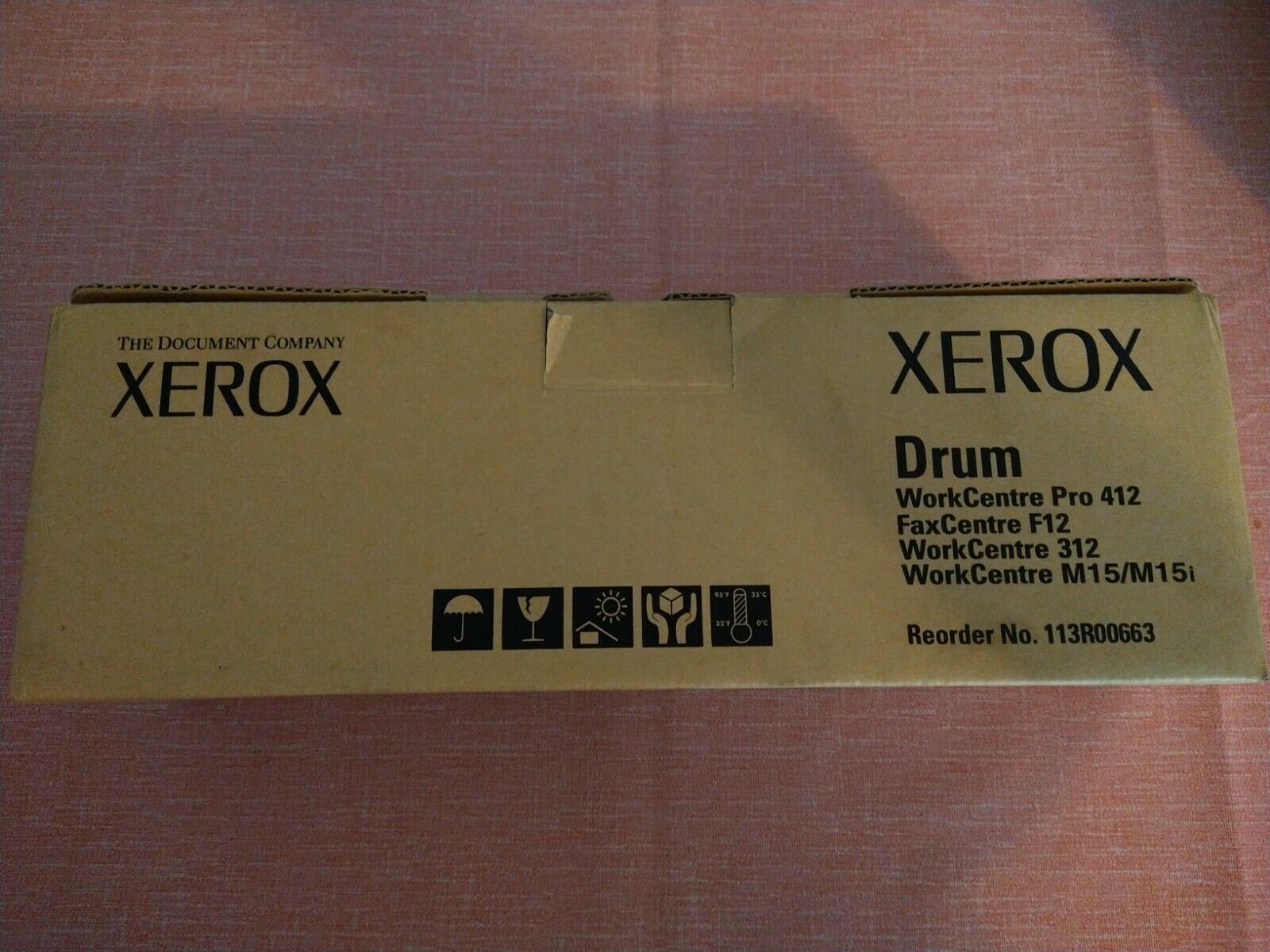Xerox Genuine 113R00663 WC Pro 412 FC F12 WC 312 Drum Cartridge New Factory Box