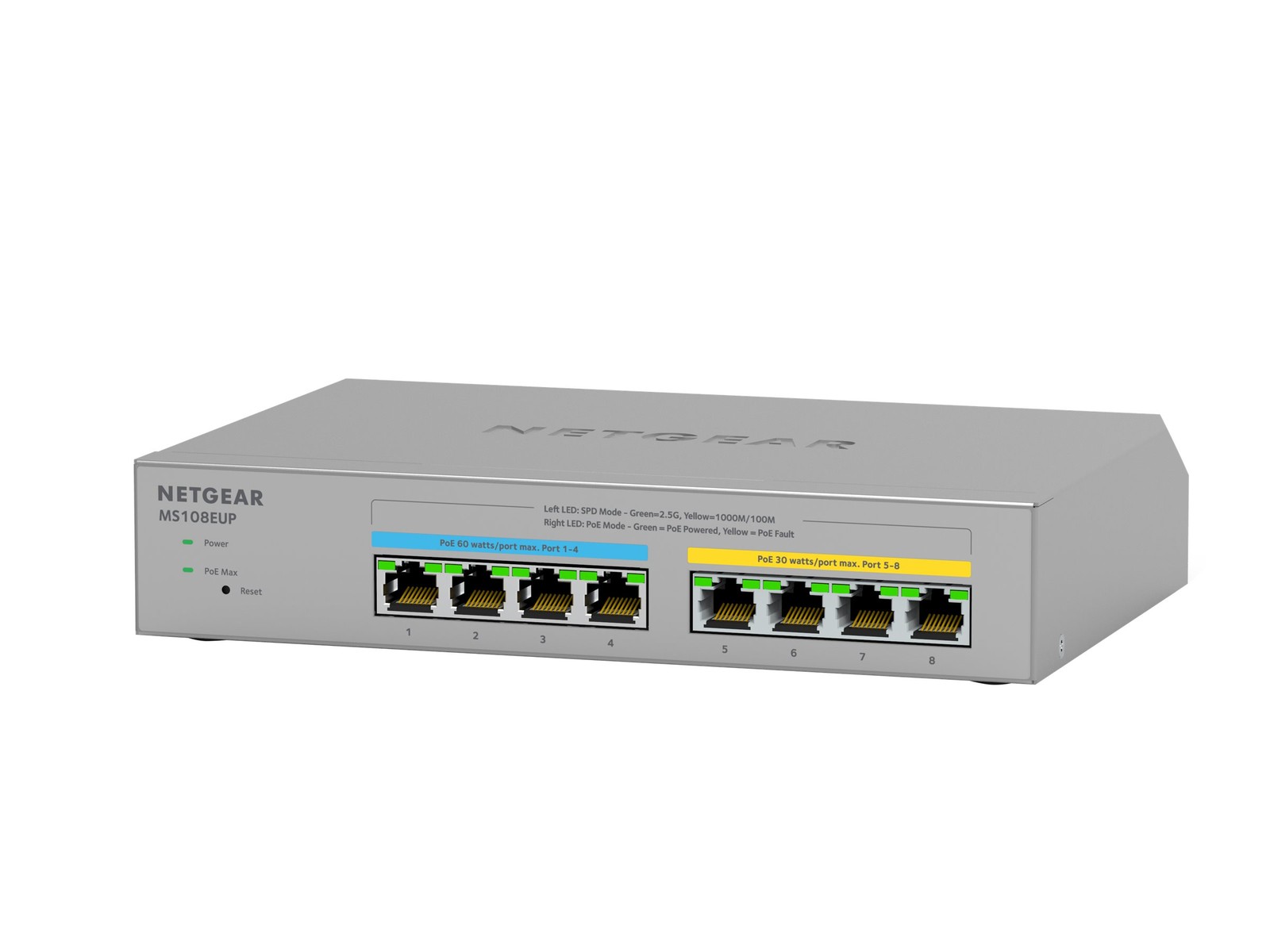 NETGEAR Plus MS108EUP Switch Managed 4 x 100/1000/2.5G (PoE++) + MS108EUP-100EUS