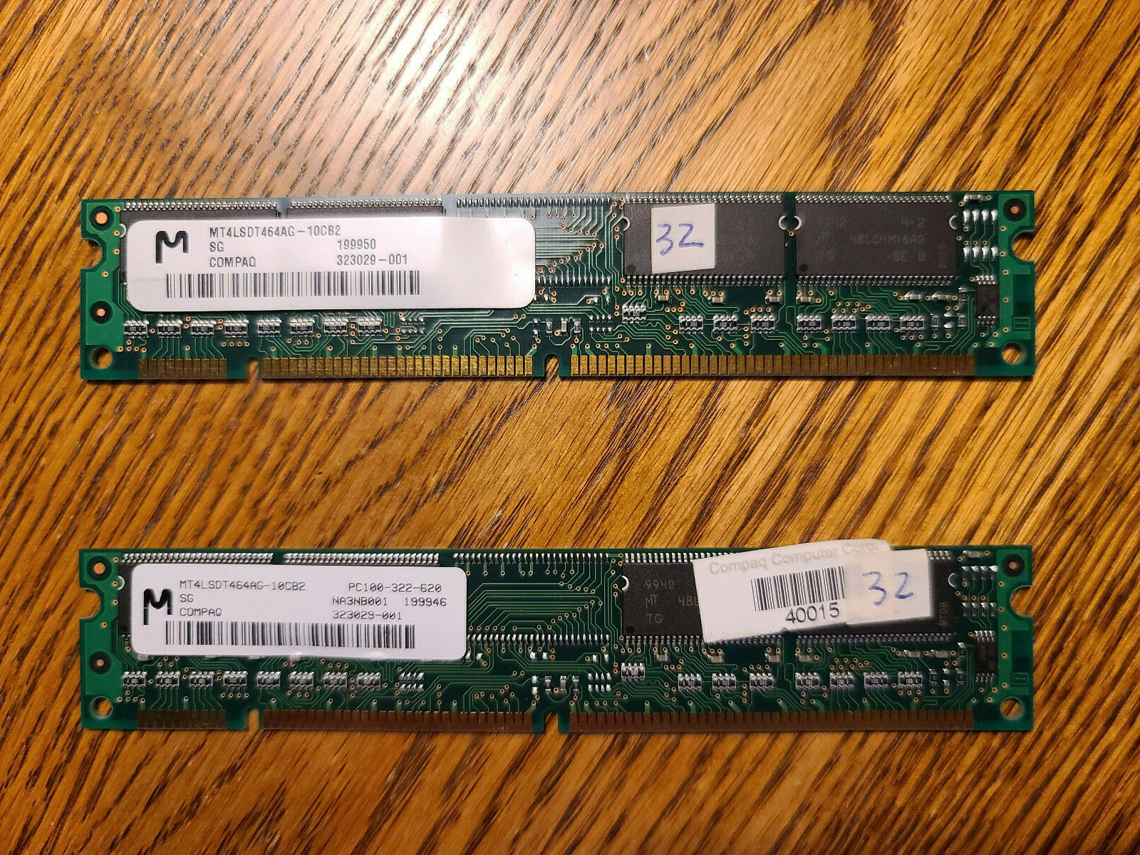 Micron MEMORY MT4LSDT464AG-10CB2 PC100-322-620 RAM COMPAQ Memory 323029-001