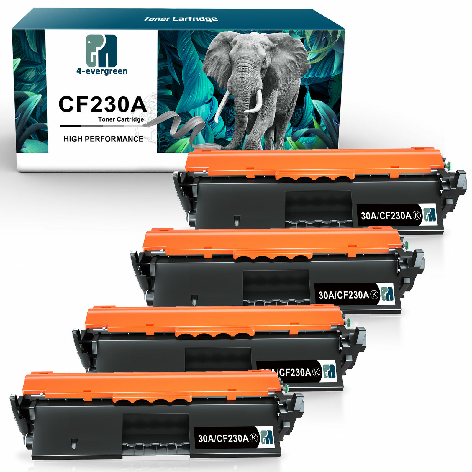 4-Pack CF230A 30A Toner Replacement for HP LaserJet M203d Pro MFP M227fdn W/Chip
