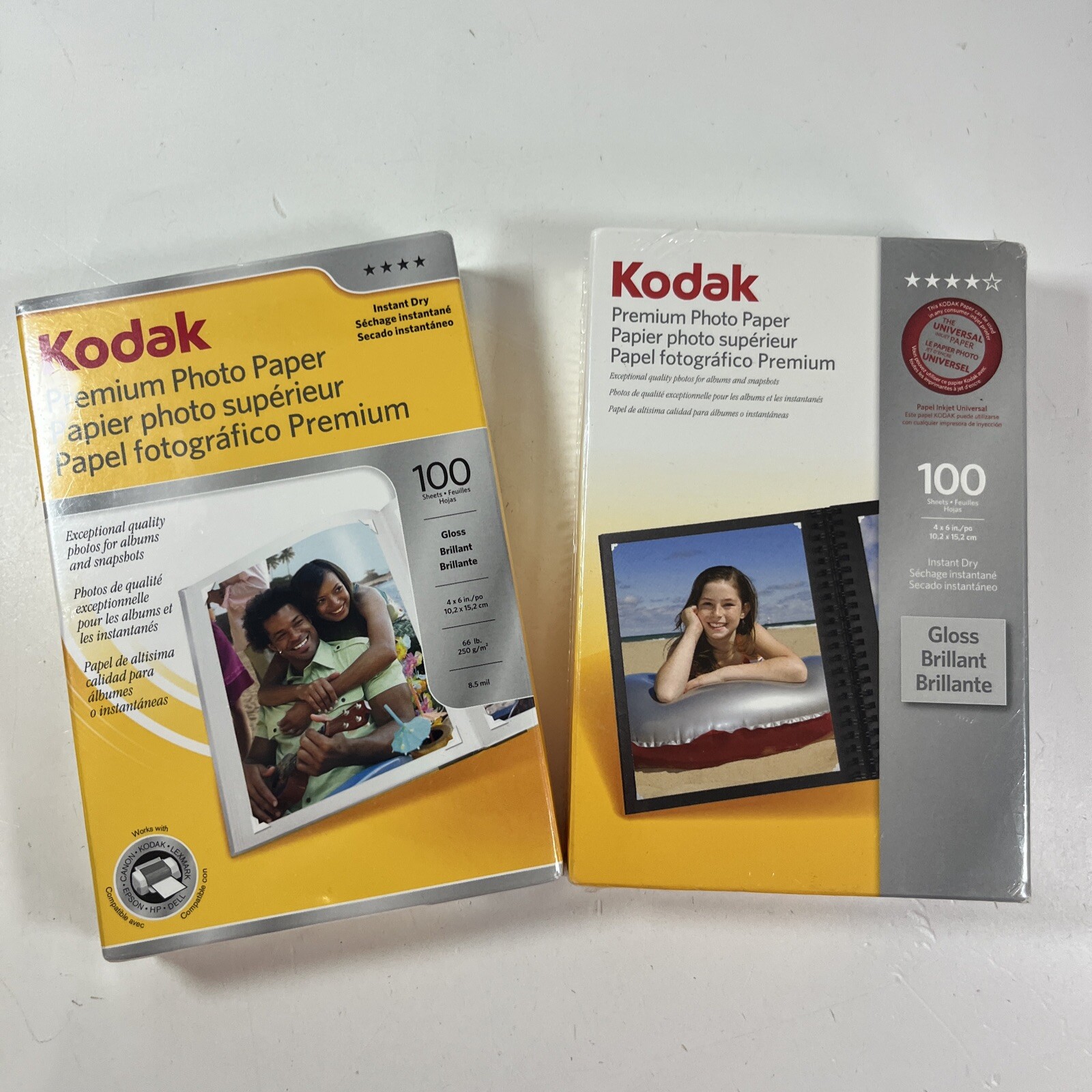 2 Kodak 4x6 inches Ultra Premium Photo Paper High Gloss 100 Sheets Sealed New