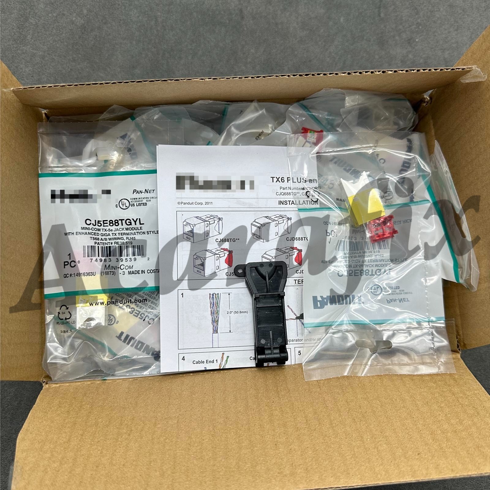 50pcs Brand New Cat5e Yellow Modular Jack CJ5E88TGYL for Panduit