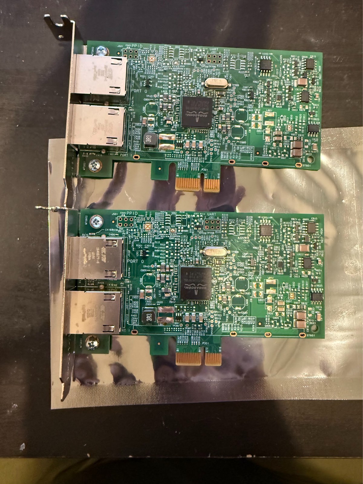 Lot of 2x - IBM 90Y9373 Broadcom 5720 332T 2-Port 1Gb PCIe Network Card NIC
