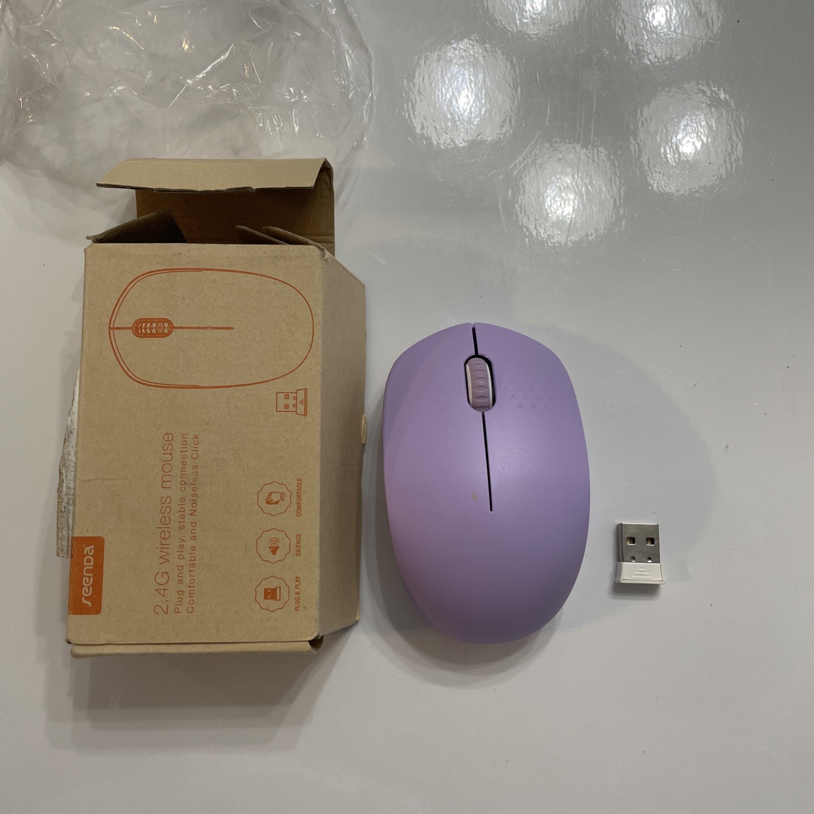 Seenda - 2.4G Wireless Mouse Open Box lilac/lavender Color