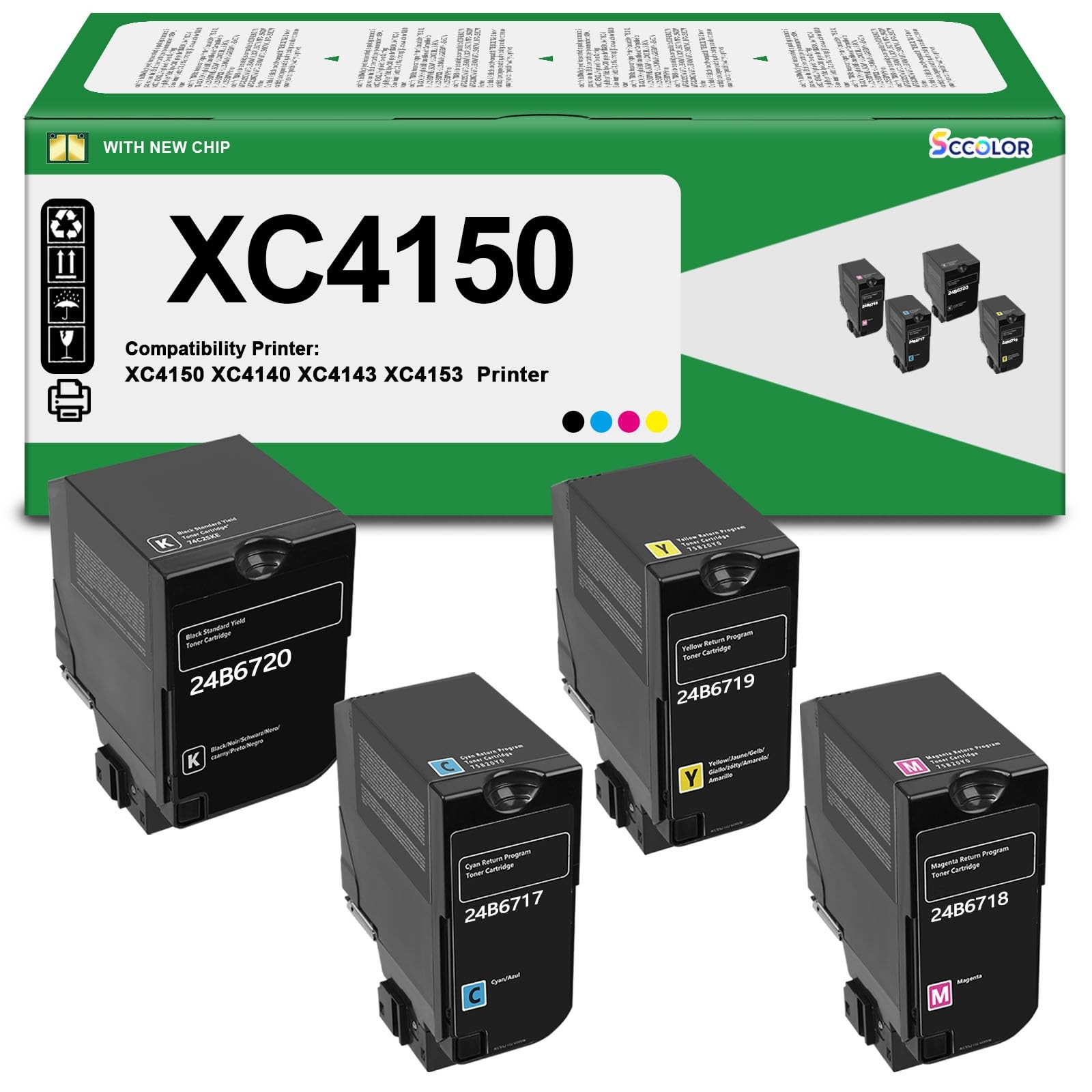 XC4150 XC4140 XC4143 XC4153 Toner Medium, 24B6717 24B6718 24B6719 24B6720
