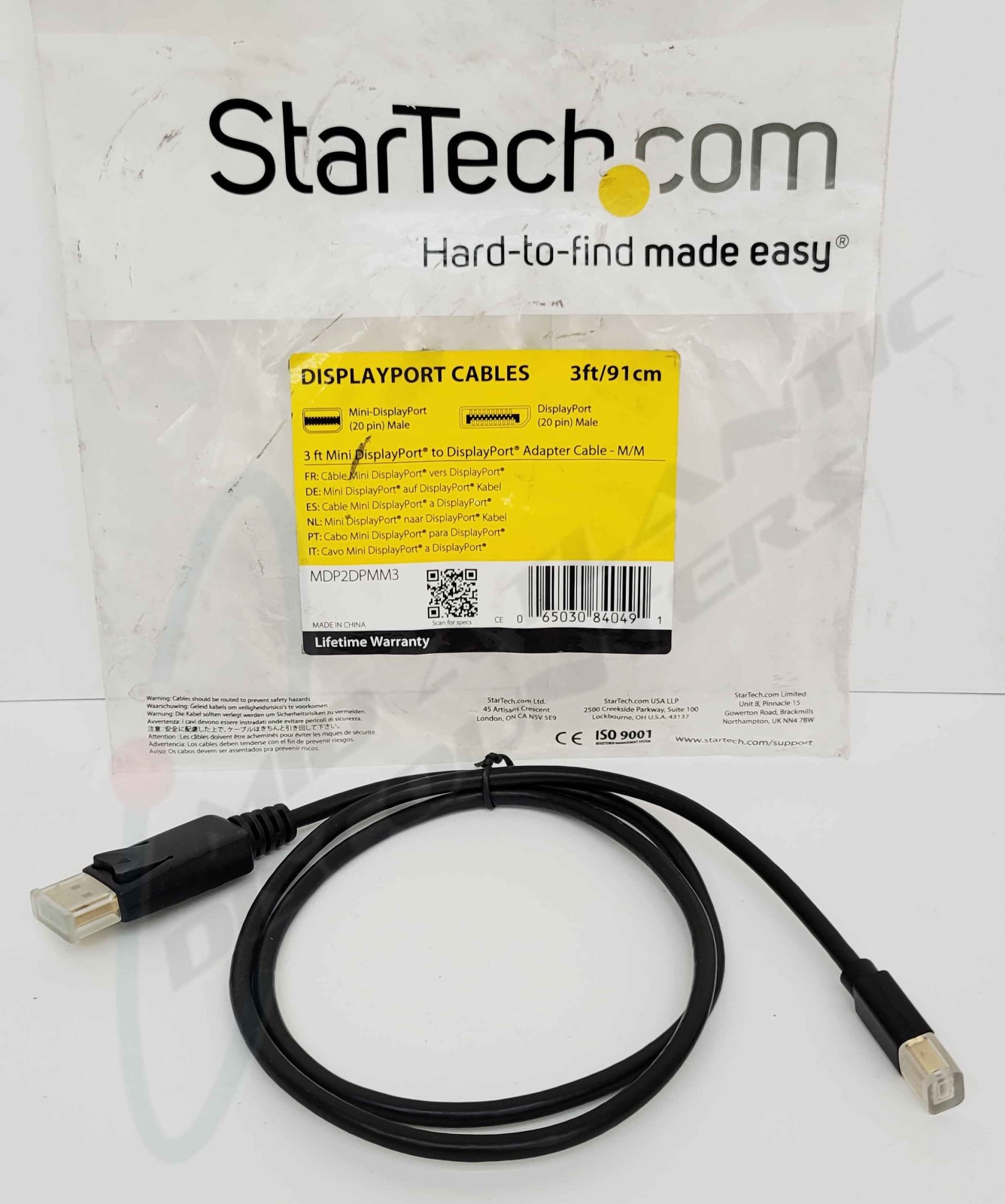 StarTech MDP2DPMM3 3 ft Mini DisplayPort to DisplayPort 1.2 Adapter Cable M/M
