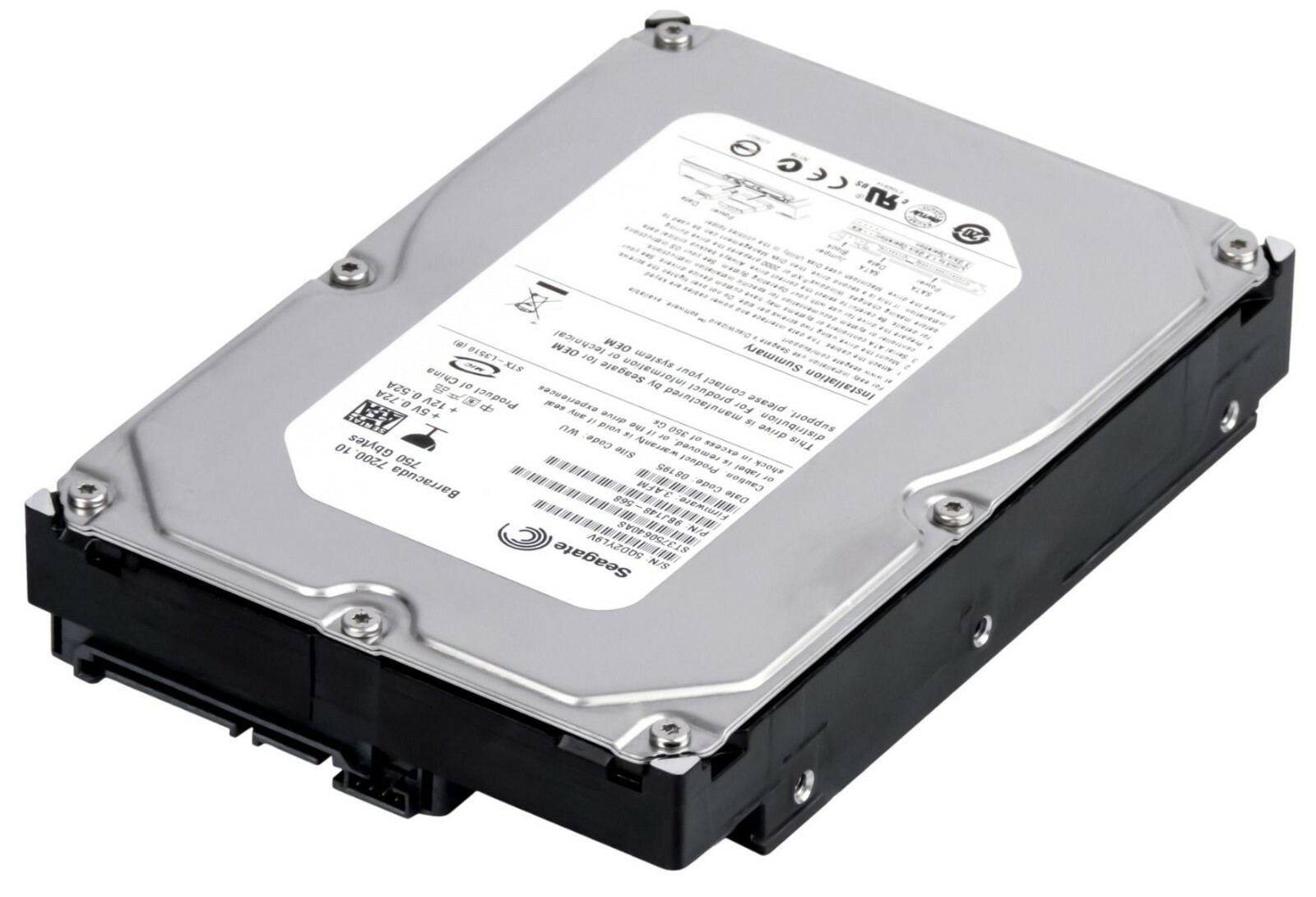 HARD DRIVE SEAGATE BARRACUDA 750GB ST3750640AS 7200RPM 16MB SATA II 3.5'' inch