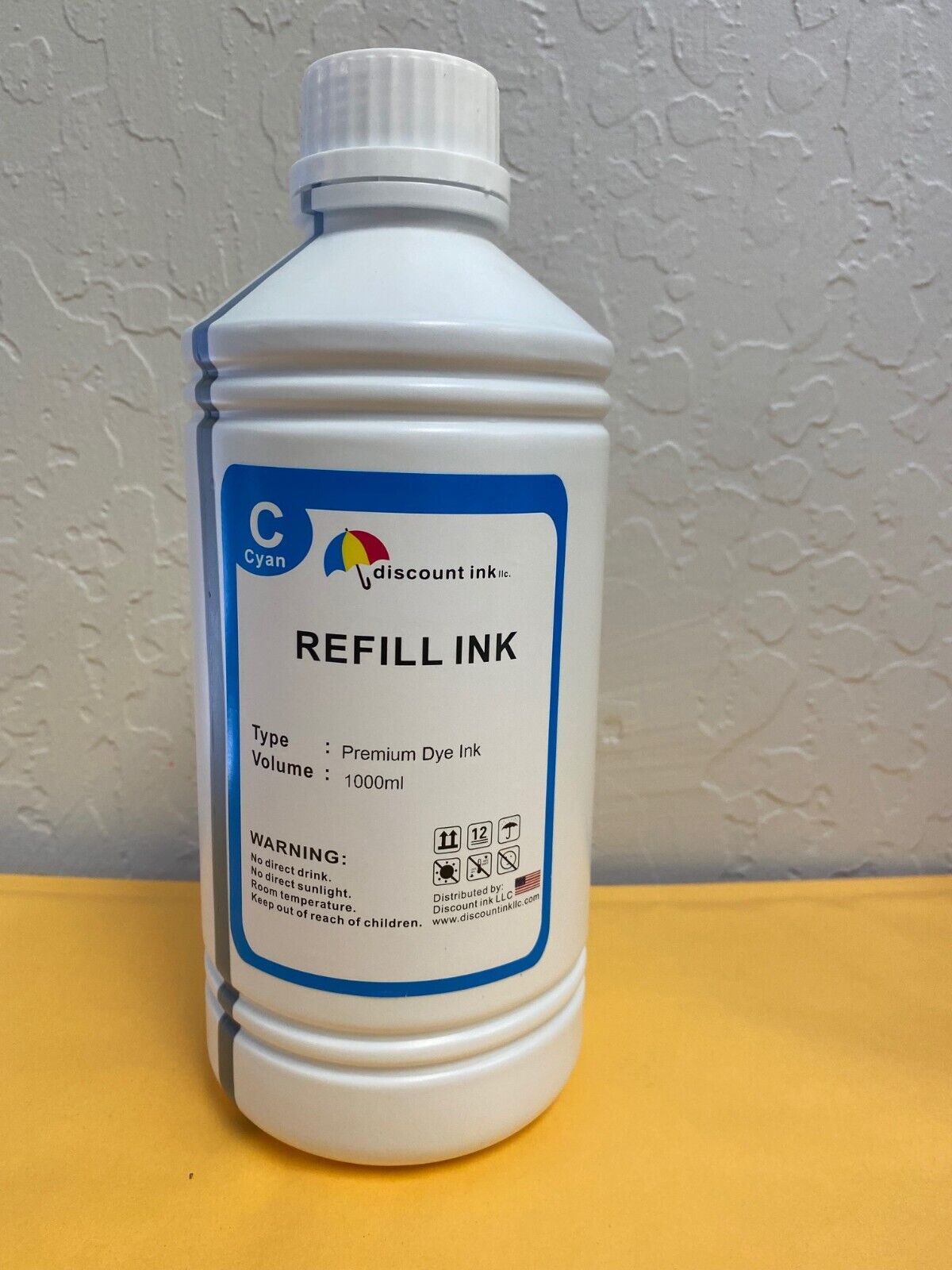1000ml Light Cyan Bulk Refill Ink for all HP, Epson, Brother, Canon Printers