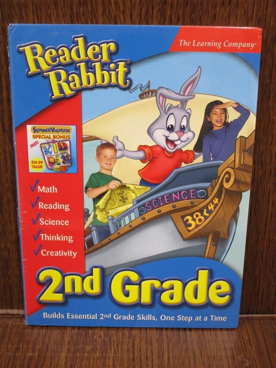 Software PC Reader Rabbit 2nd Grade Math Reading Science Thinking CreativityNEW 