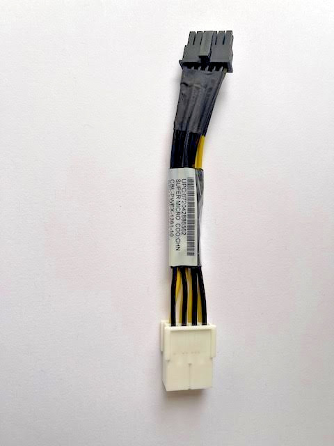 Supermicro CBL-PWEX-1361-10 12VHPWR (2x6)+ 4S to 8-Pin (2X4) 10cm Cable