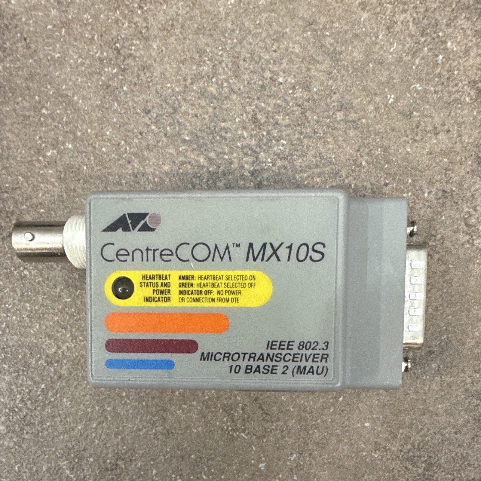 Allied Telesyn CentreCOM AT-MX10S Microtransceiver 10BASE2 MAU BNC-DB15