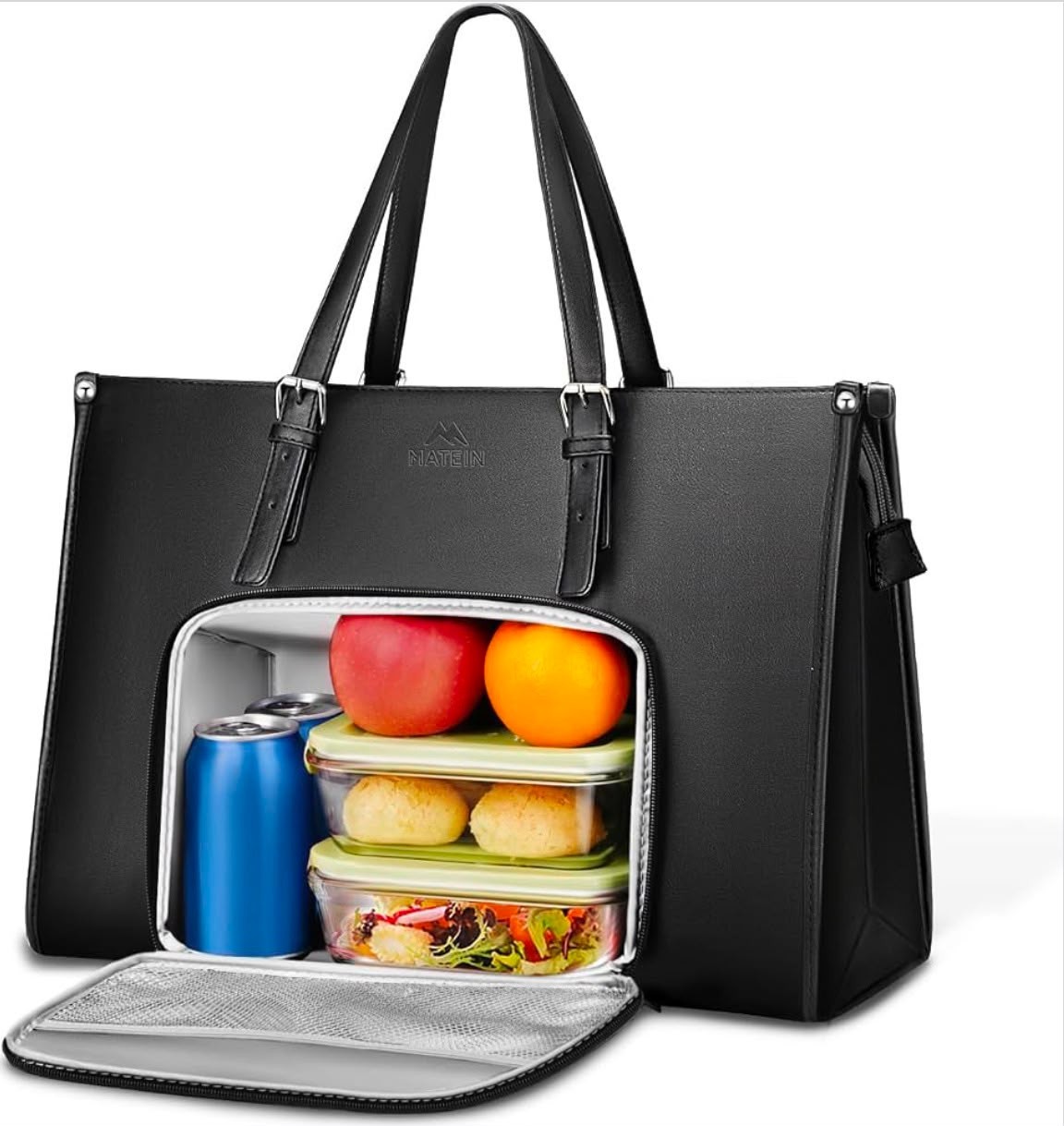 Elegant 17 Inch Laptop Work Tote Bag for Women with Lunch Compartment