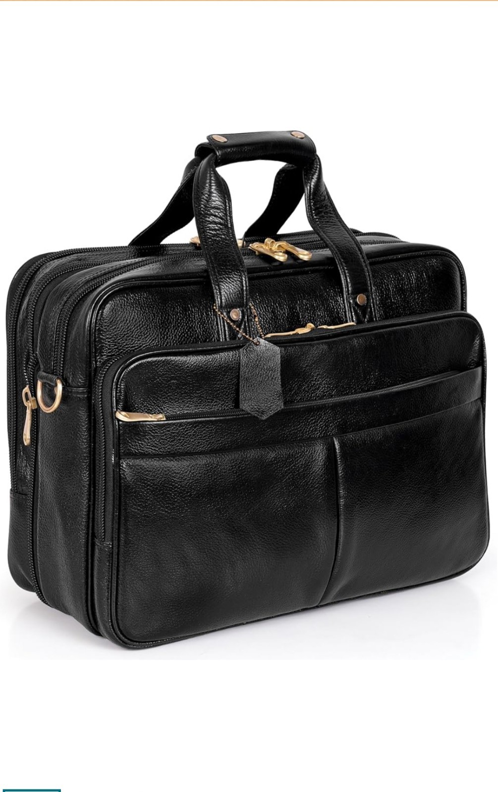 Tayib Full Grain Leather Laptop Messenger Shoulder Briefcase Bag 16 Inch.