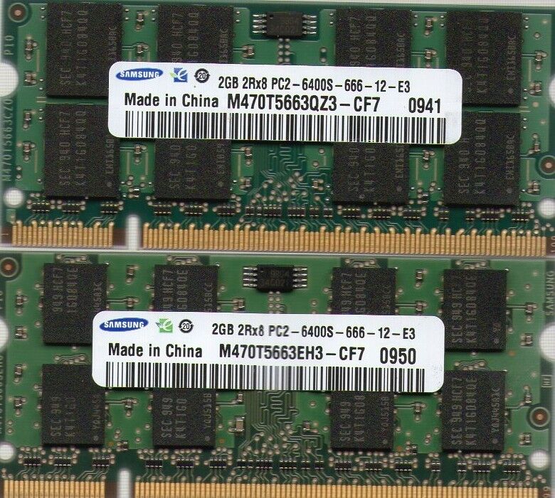 4GB 2x 2GB Kit Dell Vostro P03S PP36L PP36S PP36X PP37L PP38L DDR2 Laptop Memory