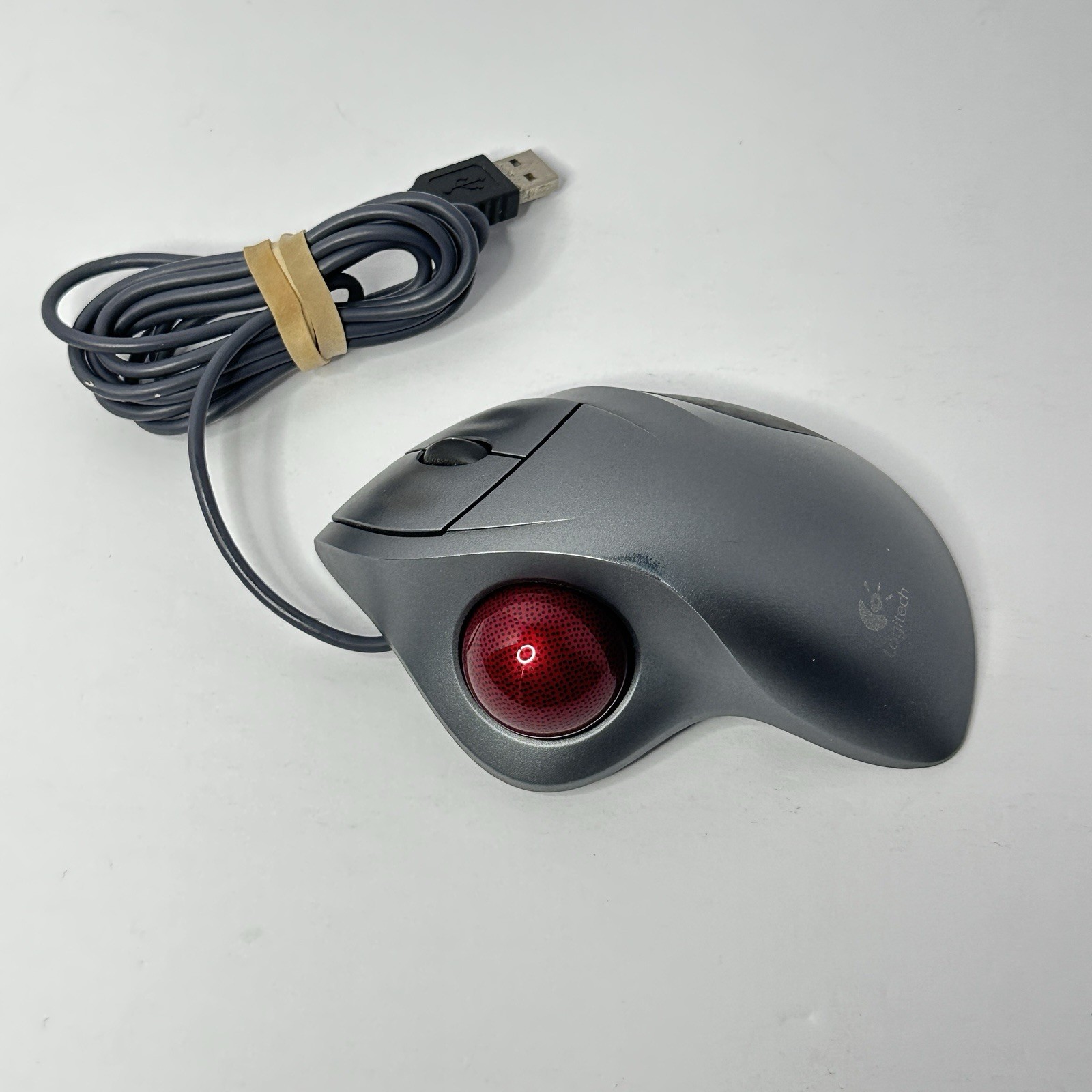 Logitech Trackman Wheel Mouse Optical T-BB18 804360-1000 Silver Tested