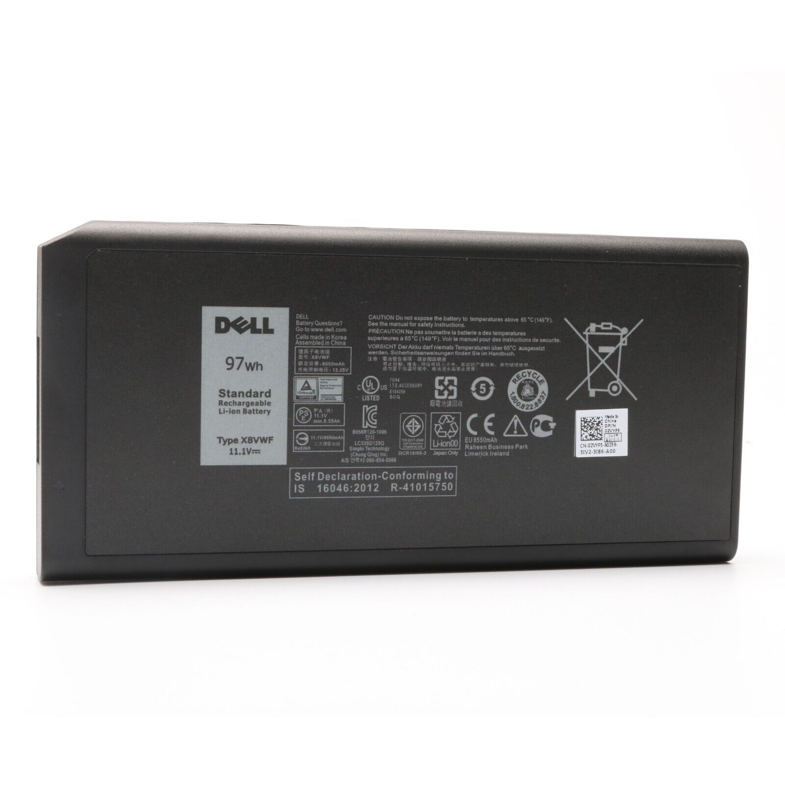 Genuine 97Wh X8VWF Battery For Dell Latitude 14 5404 7404 451-12187 5XT3V 09FN4