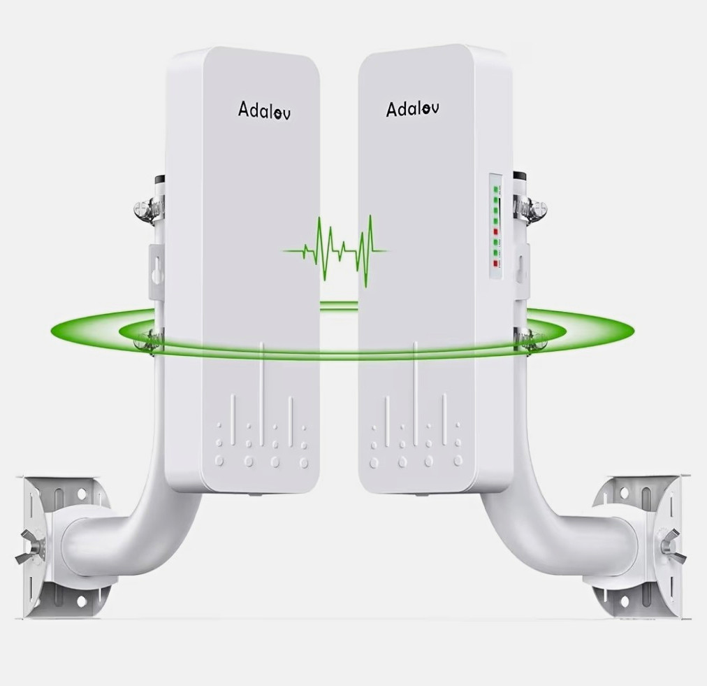 AdaLov CPE660 Wireless Bridge Pair, 2.4/5GHz PoE Weatherproof White