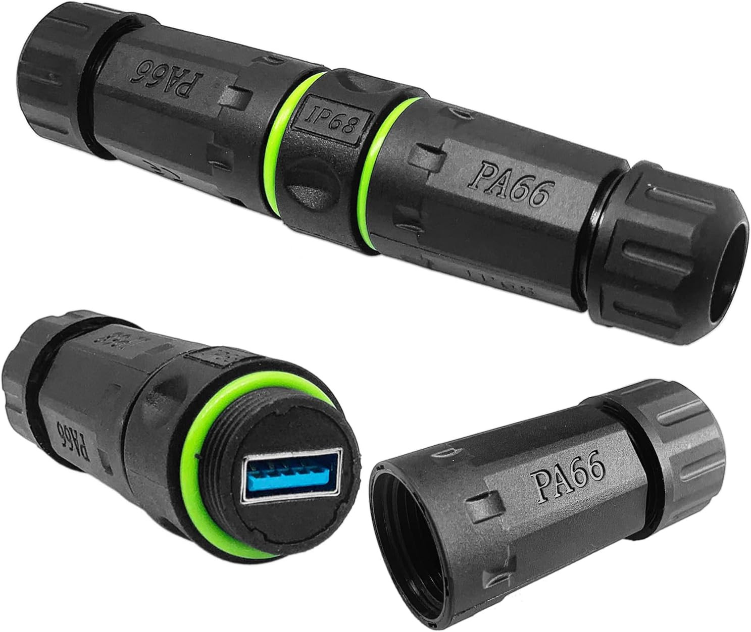 PENGLIN 2PCS USB 3.0 Panel Mount Coupler,Outdoor Waterproof USB Pass through Ada