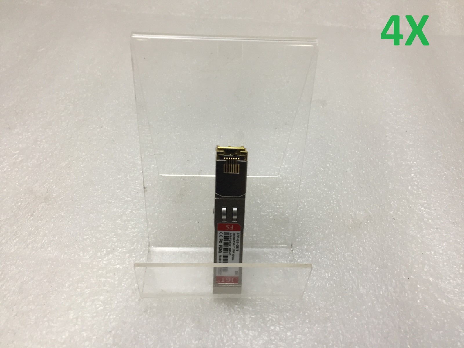 Lot of 4 Fiberstore SFP-GB-GE-T 1000BASE-T SFP Copper 100m Transceiver Module