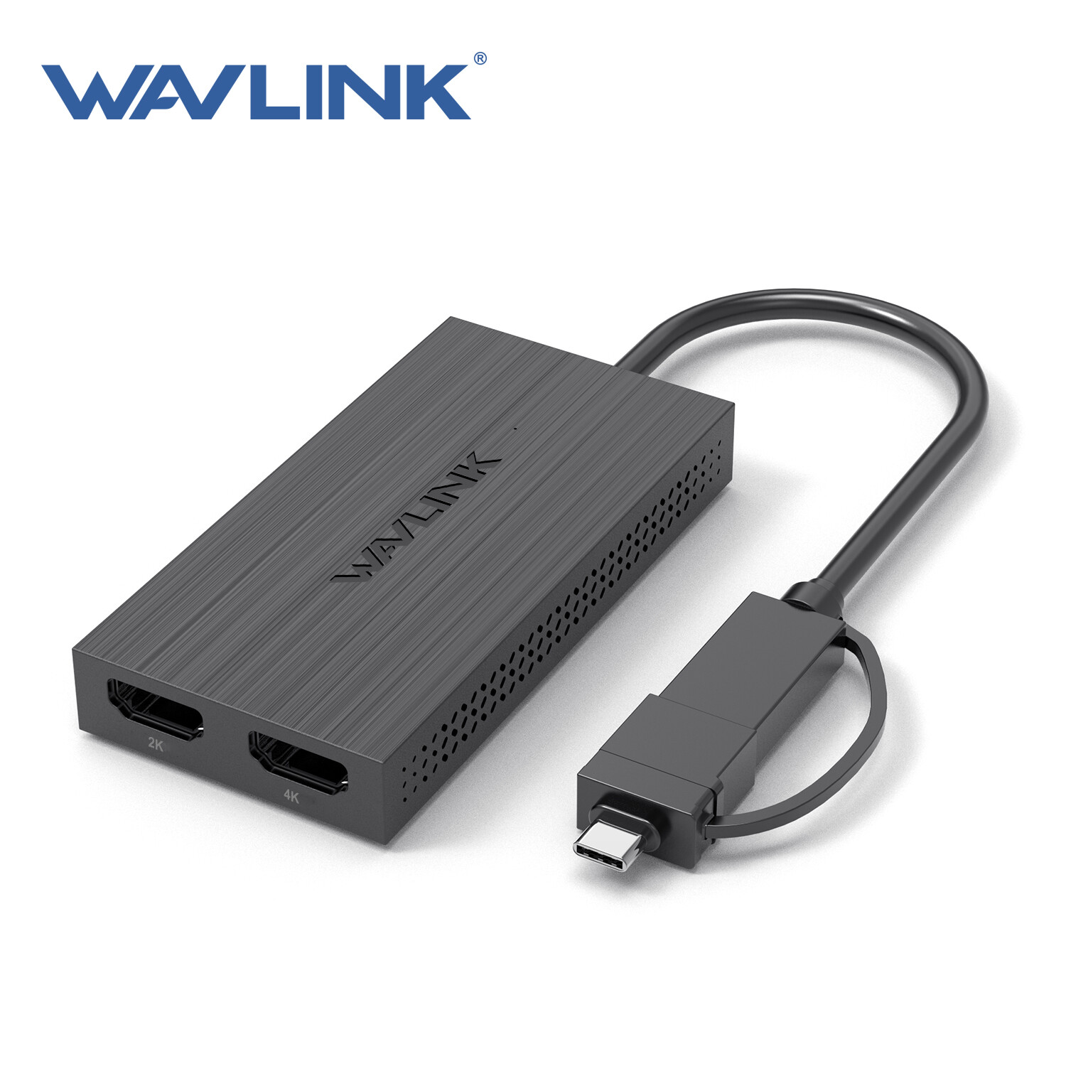 Wavlink USB 3.0 to Dual HDMI Adapter, Dual 2K Display, Type-A/C, Windows & Mac