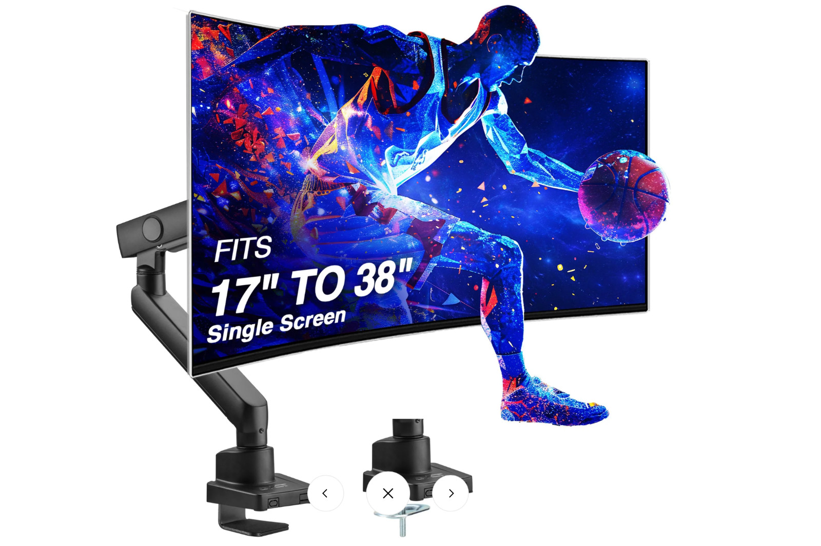 AVLT Single Monitor Desk Mount Arm Mechanical Spring 17-32 Inch VESA DM13-1