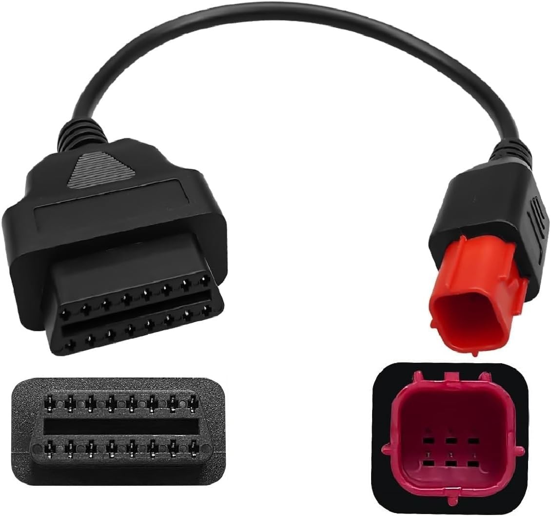 6 Pin OBD2 Adapter Cable for Suzuki Kawasaki Yamaha Ducati Honda Diagnostics