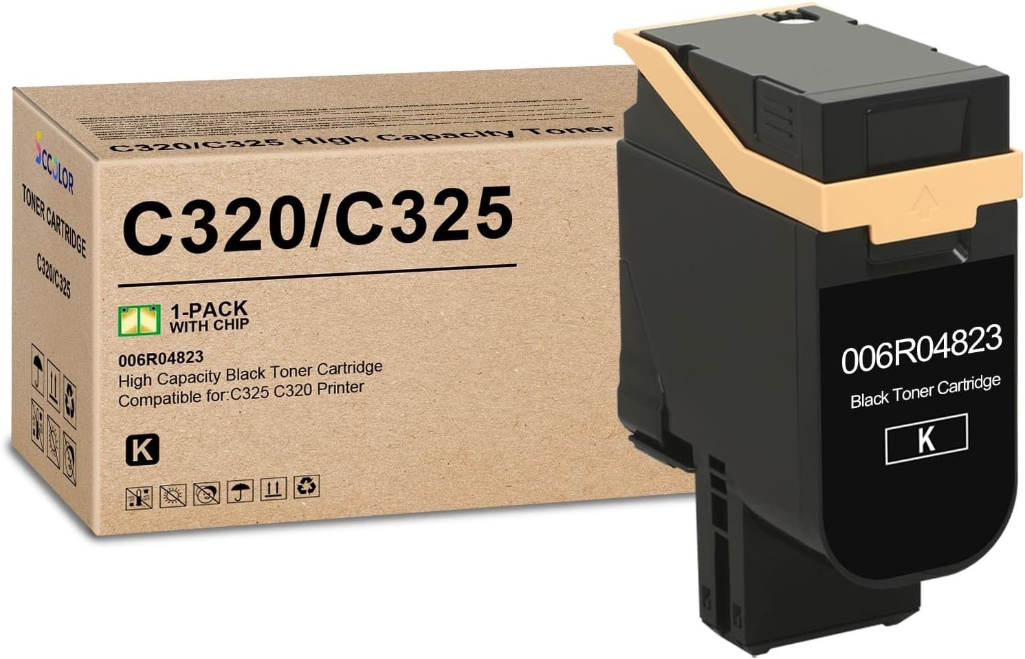Xerox Compatible C320 C325 Black Toner Cartridge 006R04823 High Capacity 1-Pack