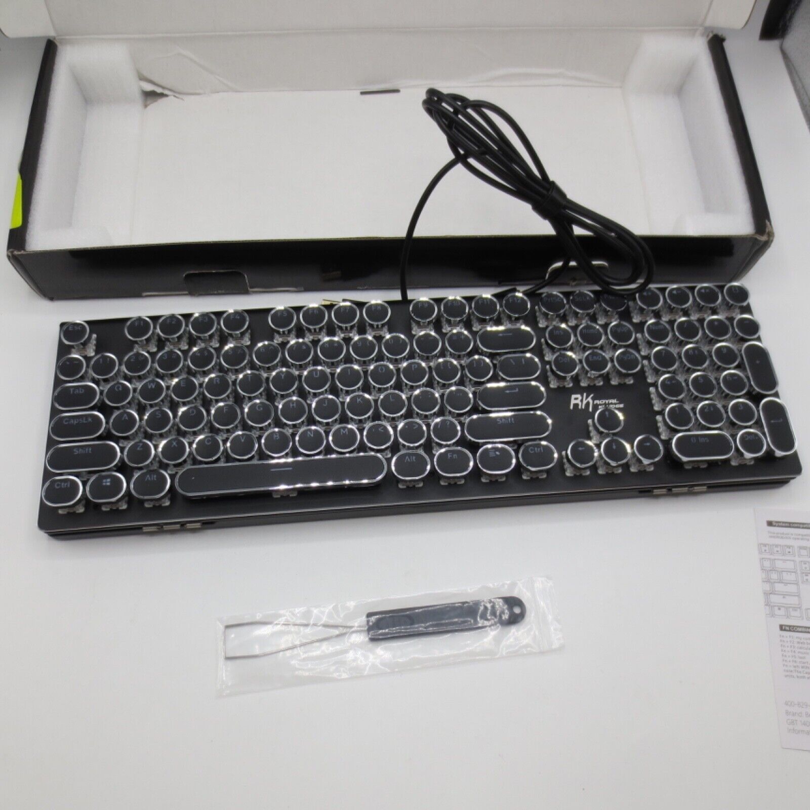 RK ROYAL KLUDGE S108 Typewriter Keyboard Retro Mechanical Black