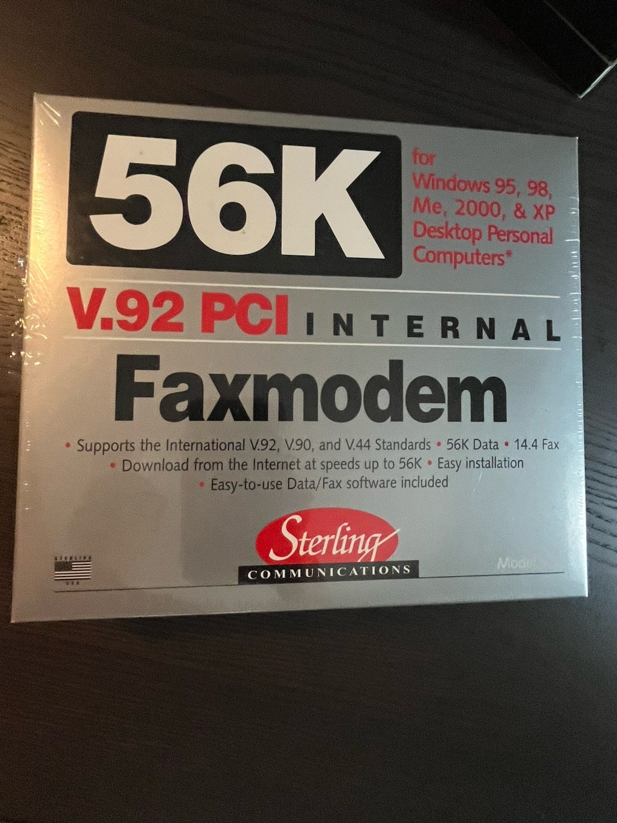 NOS Sterling Communications 56K V.92 PCI Internal Fax Modem Sealed Windows XP