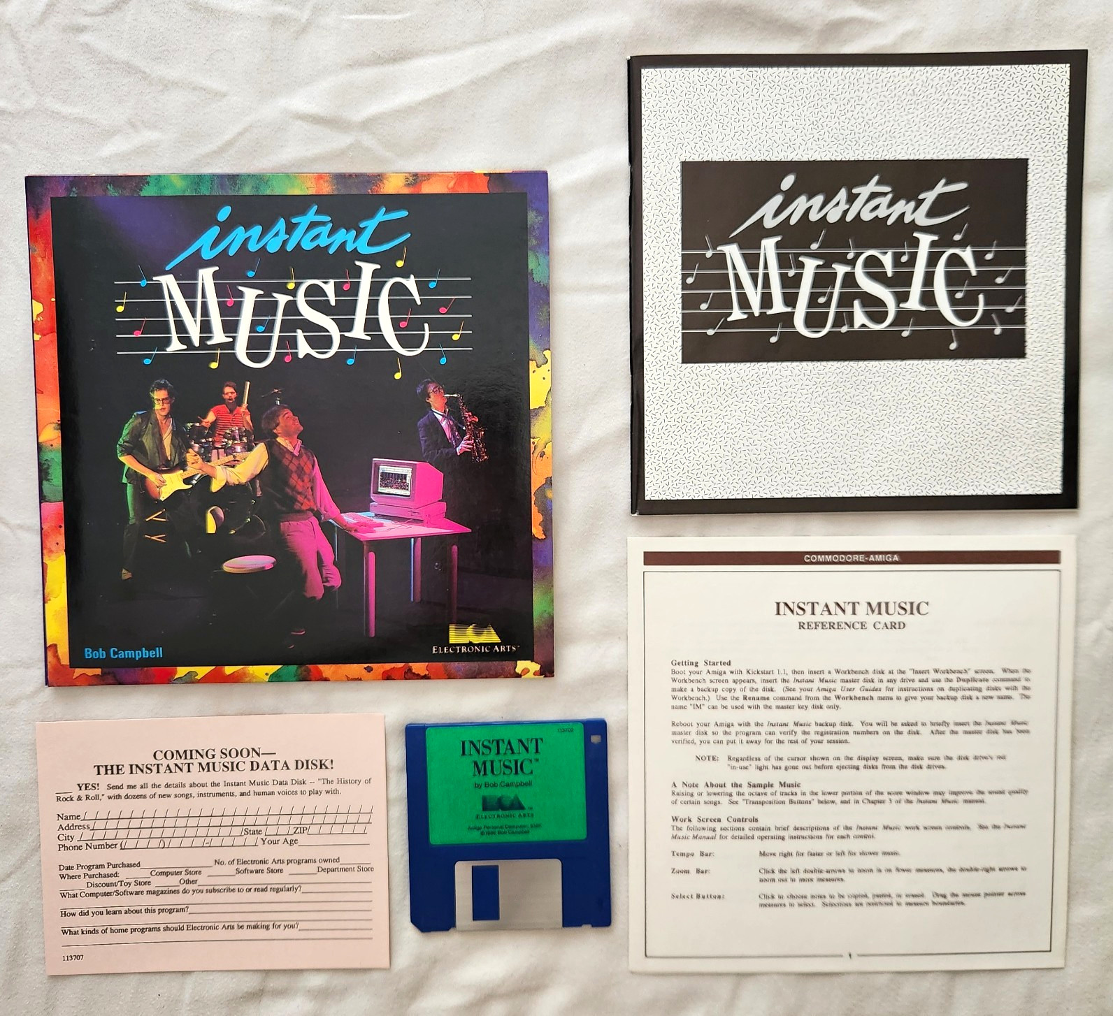 Electronic Arts Vintage "Instant Music" + Manual w/ 3.5" Floppy Disk For Amiga