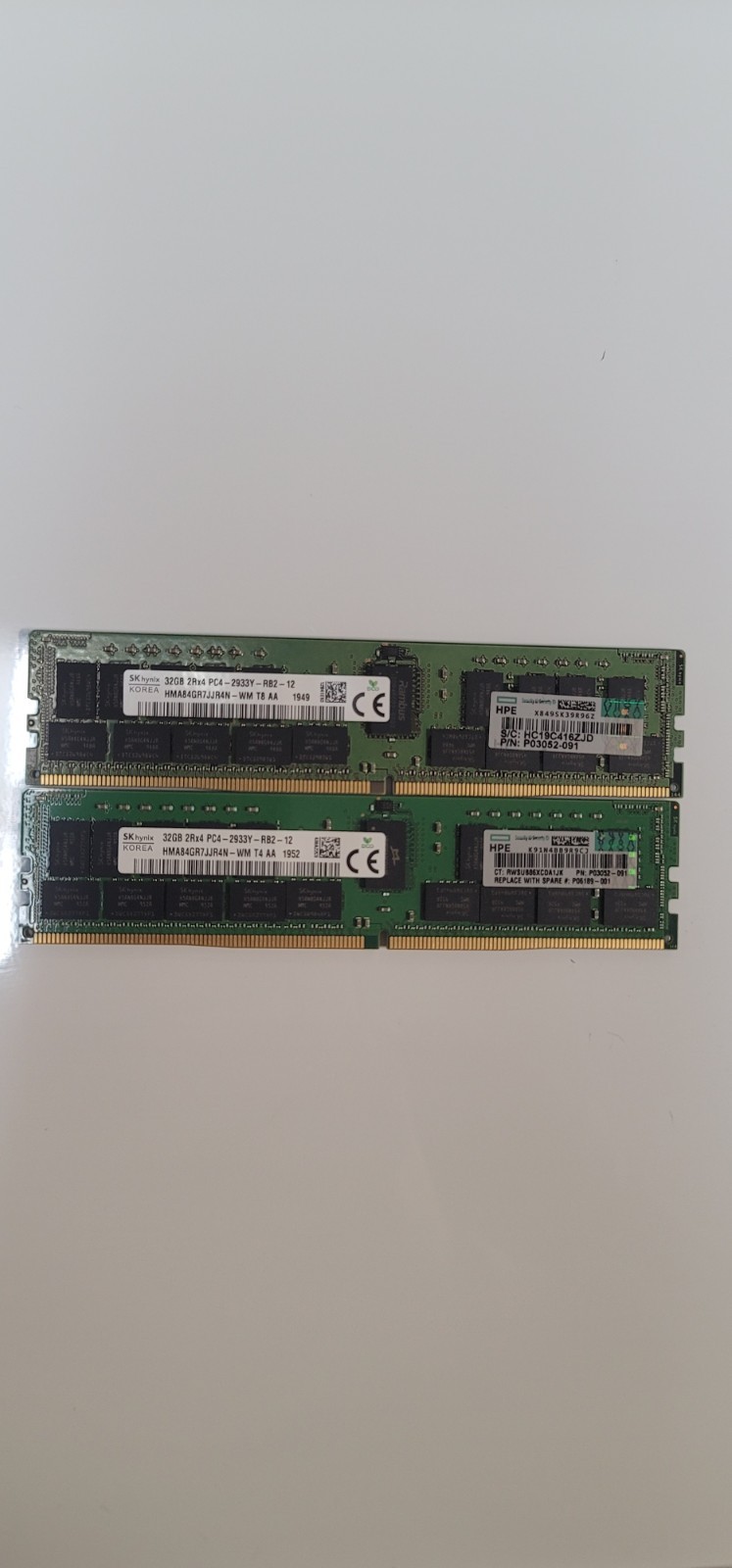 Sk Hynix 32GBx2 Totlal 64gb 2Rx4 PC4-2933Y-R82-12