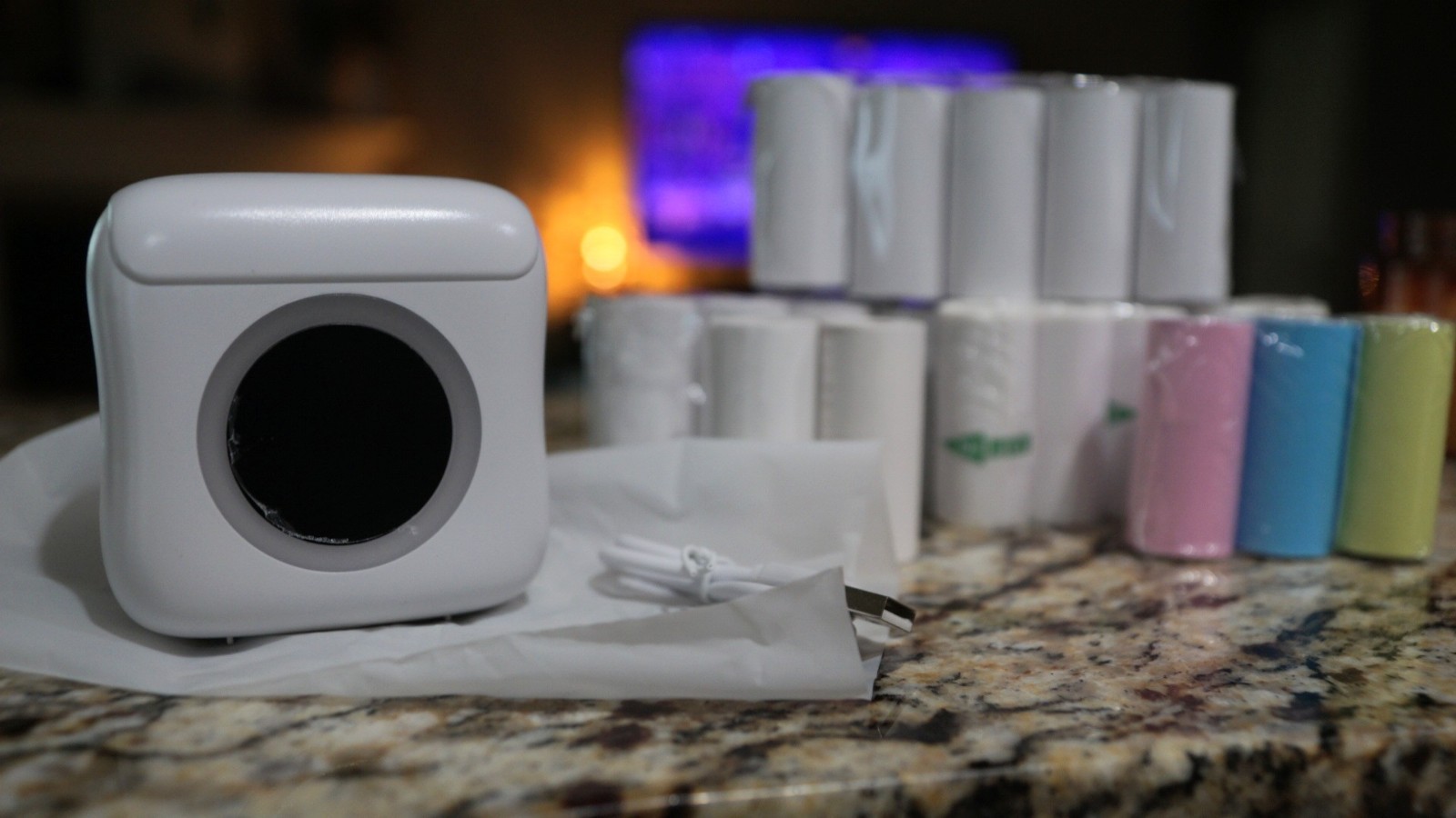 Portable Mini Mobile Printer, Bluetooth Thermal Instant Inkless, B&W