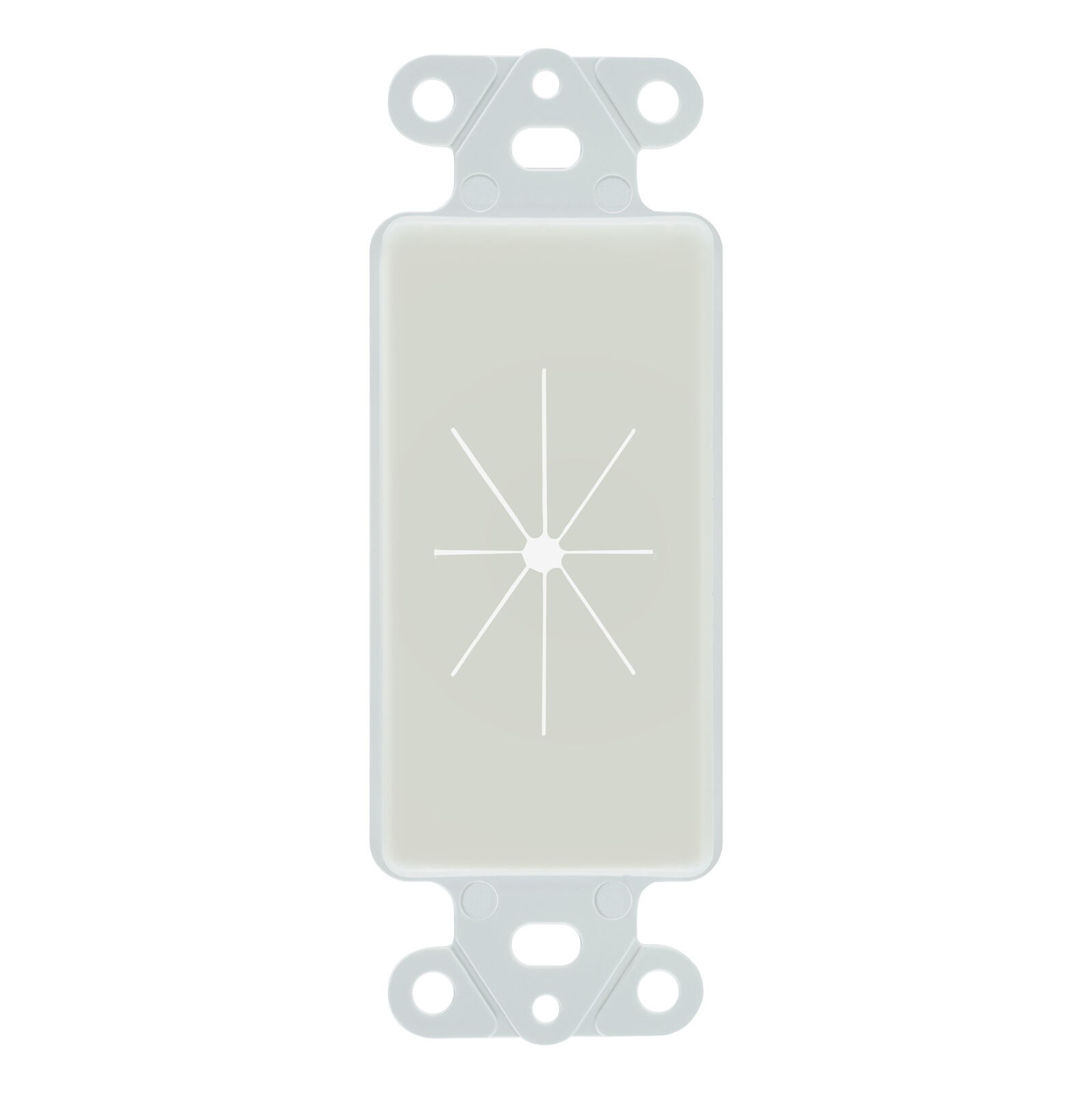 Wall Plate Insert With Flexible Opening Fits Decora Faceplate Inner Part White