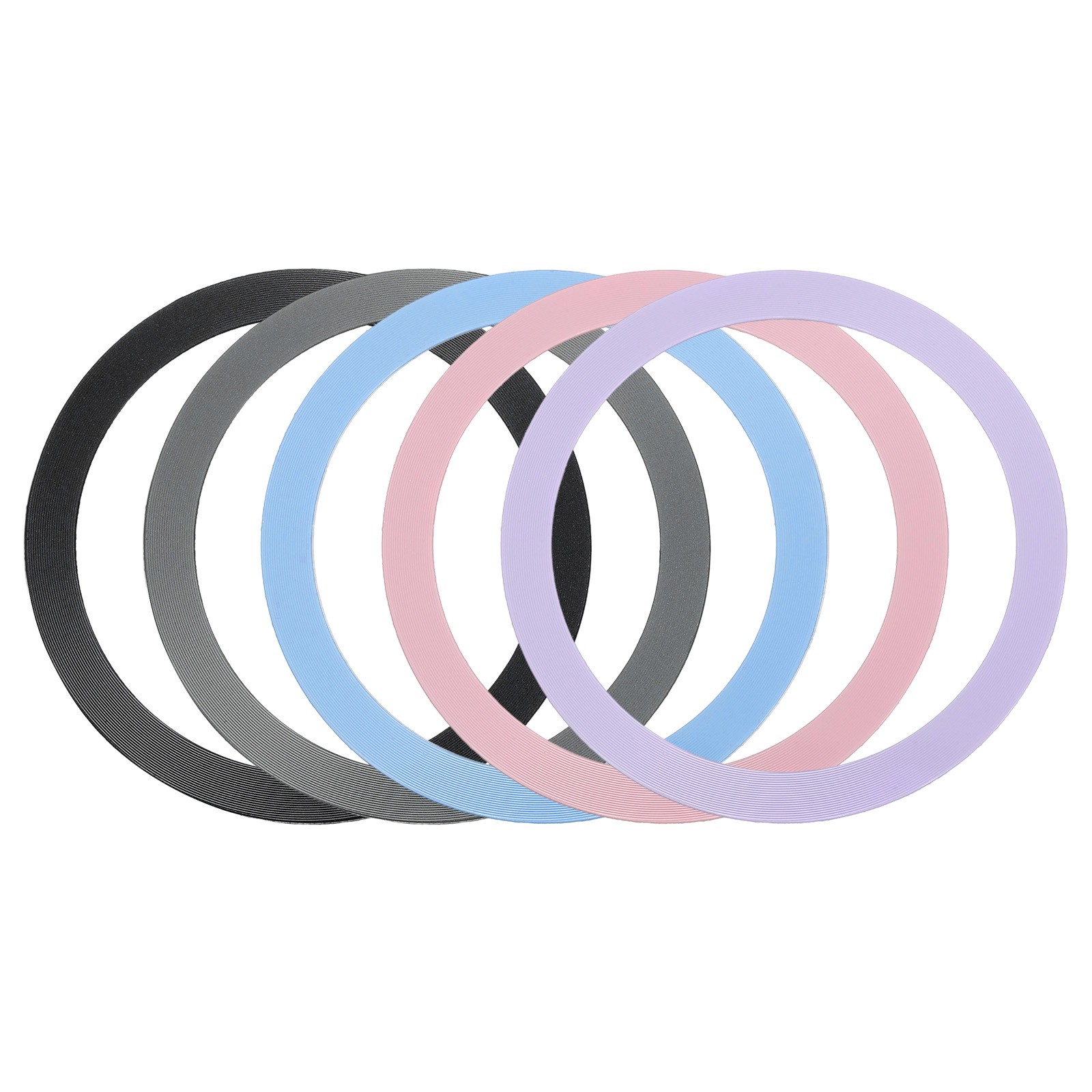 5Pcs Adapter Ring, Wireless Charger, Black/Grey/Purple/Sky Blue/Rose Gold