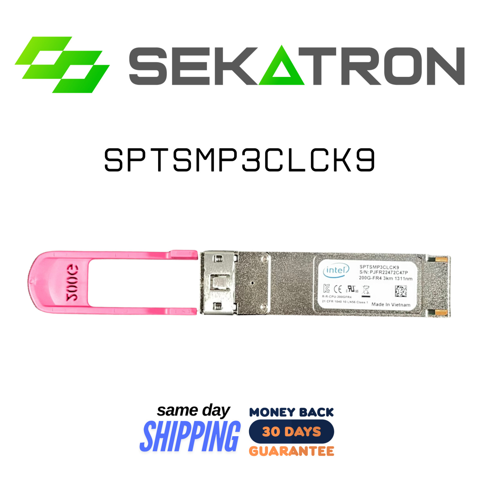🔗 Intel SPTSMP3CLCK9 200G-FR4 SFP+ 1310nm 10km LC Duplex SMF Transceiver ⚡