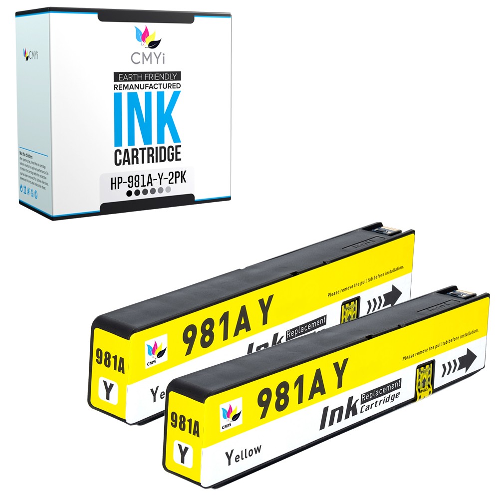 CMYi 2-Pack Compatible 981A Yellow Ink for HP PageWide Enterprise Color 556xh