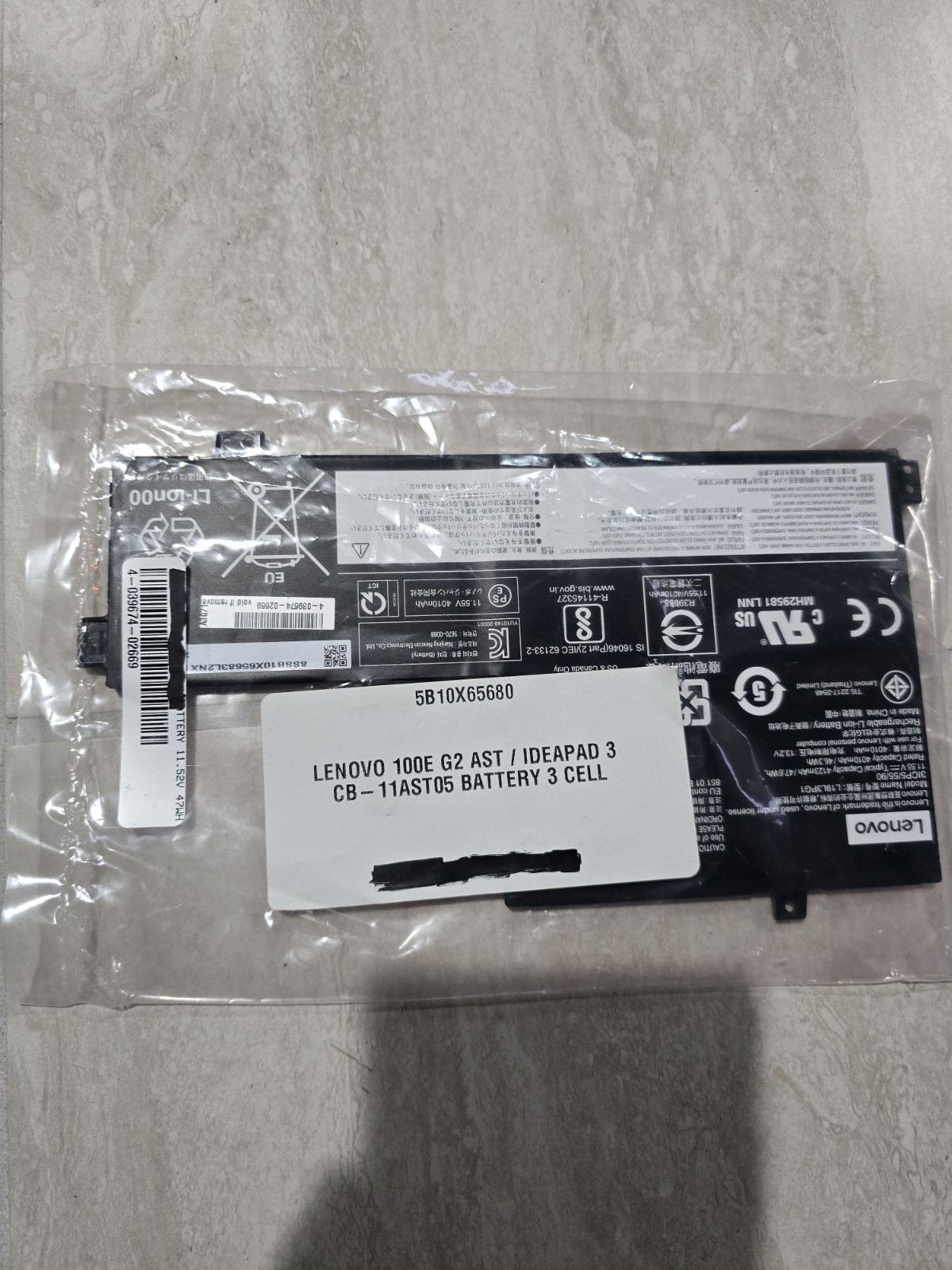 5b10X65680 Lenovo  100e  G2 11AST05 Battery Replacement Genuine New L19L3PG1