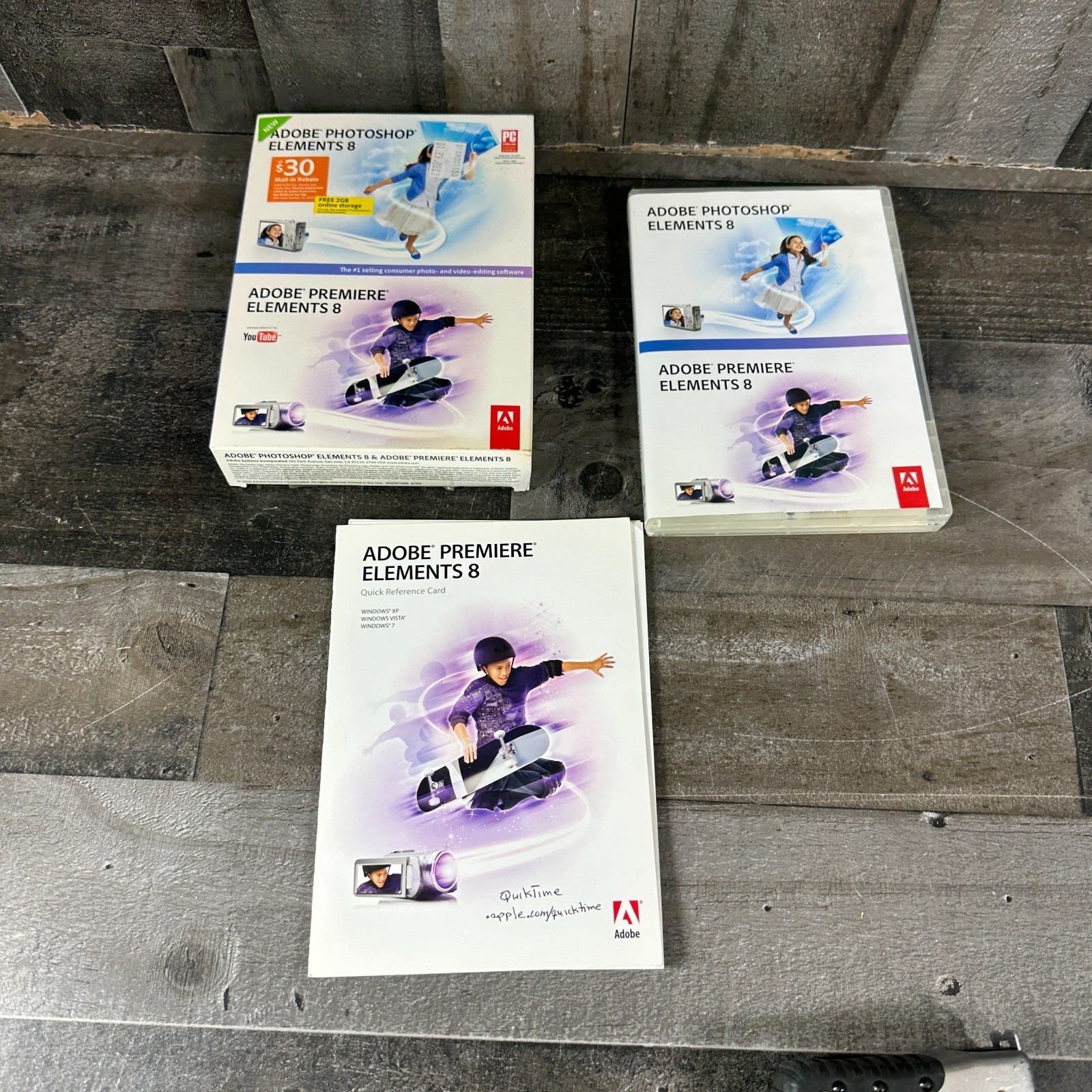 Genuine Original Adobe Photoshop Elements 8 and Premie Elements 8 w/ key