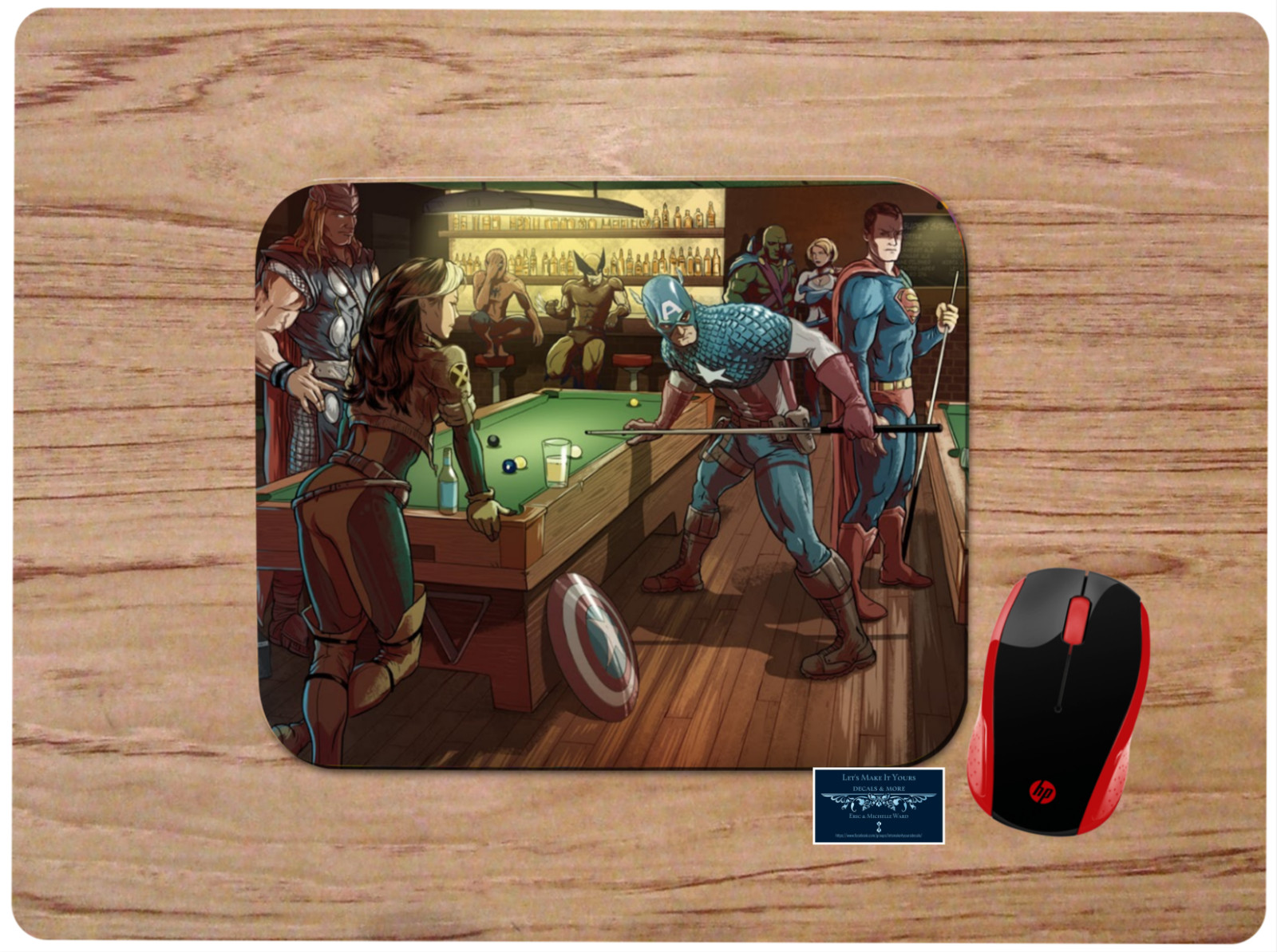 CAPTAIN AMERICA SUPERMAN BILLARDS COMIC HEROES CUSTOM MOUSE PAD DESK MAT NONSLIP