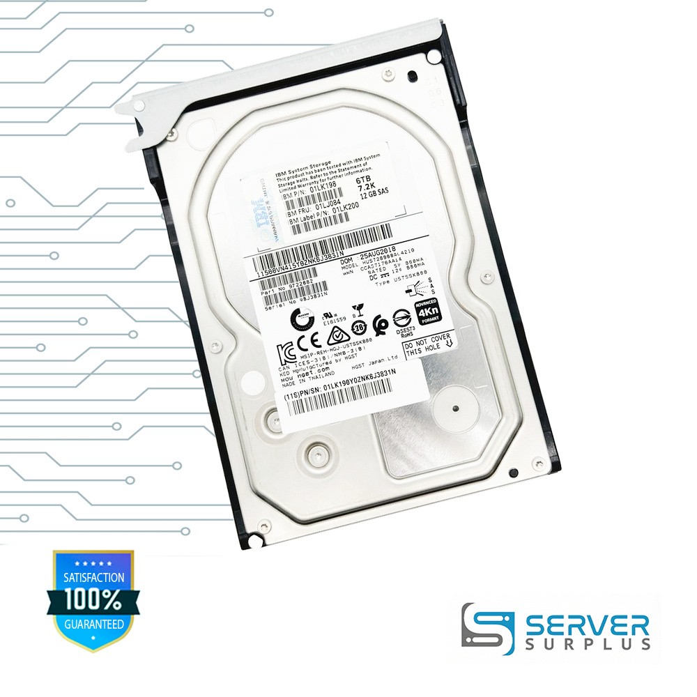 IBM HUS726060AL4210 6TB SAS 7.2K 4Kn 3.5 in Enterprise HDD | 01LJ064 | 0F22882