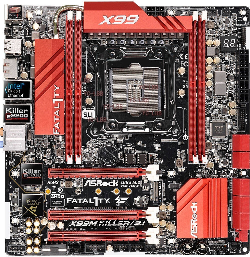 For ASROCK X99M Killer/3.1 Motherboard LGA2011 DDR4 E-ATX Mainboard