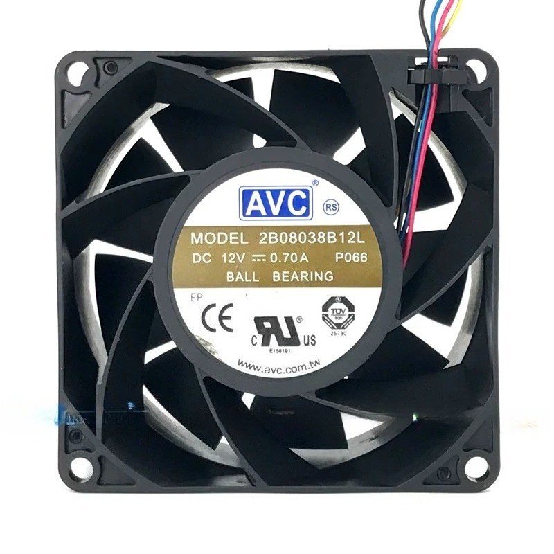 AVC 2B08038B12L 8038 DC12V 0.70A 8CM 4-Wire PWM Violent Cooling Fan