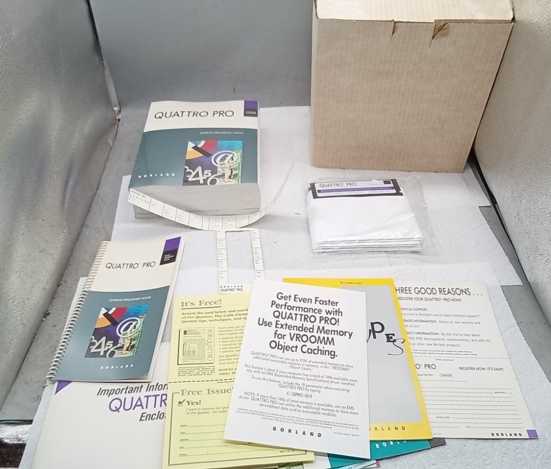 1   QTY Sealed  Borland Quattro Pro 1989  - Vintage Computer Software
