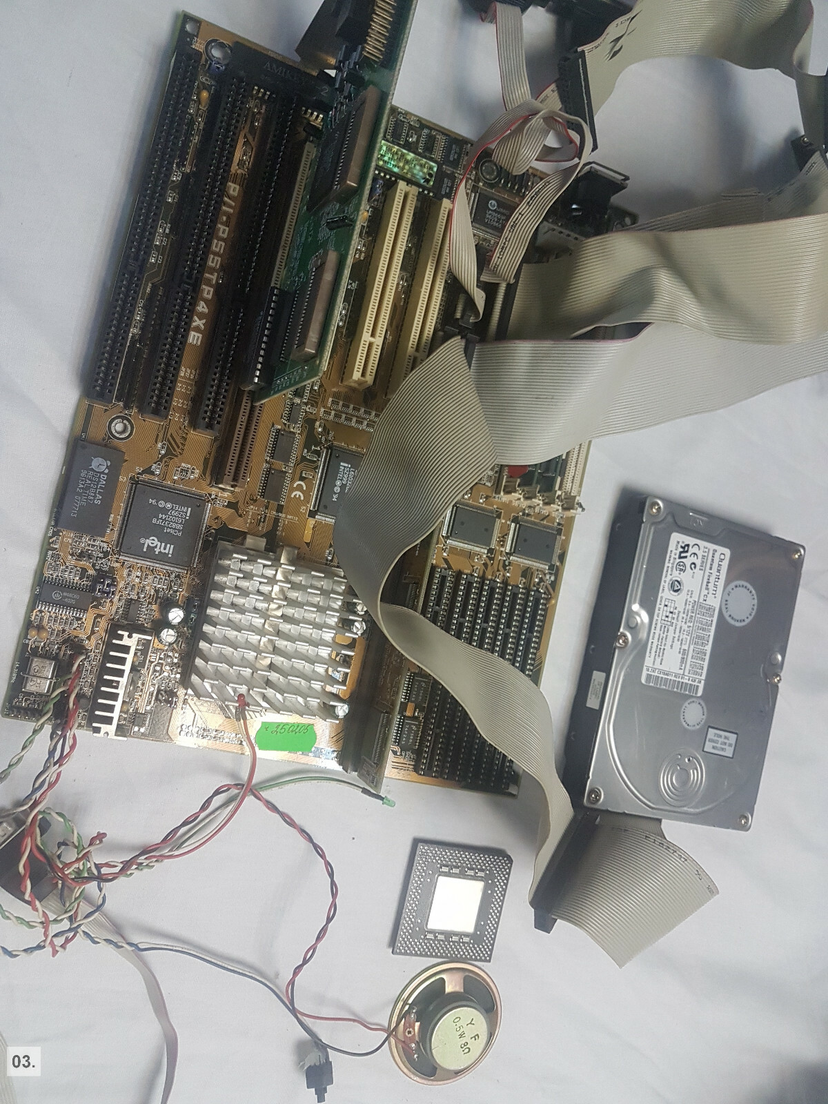 Asus P/I-P55TVP4 AT Motherboard socket 7 PENTIUM WIN98 HDD DOS GAMES CPU Vintage