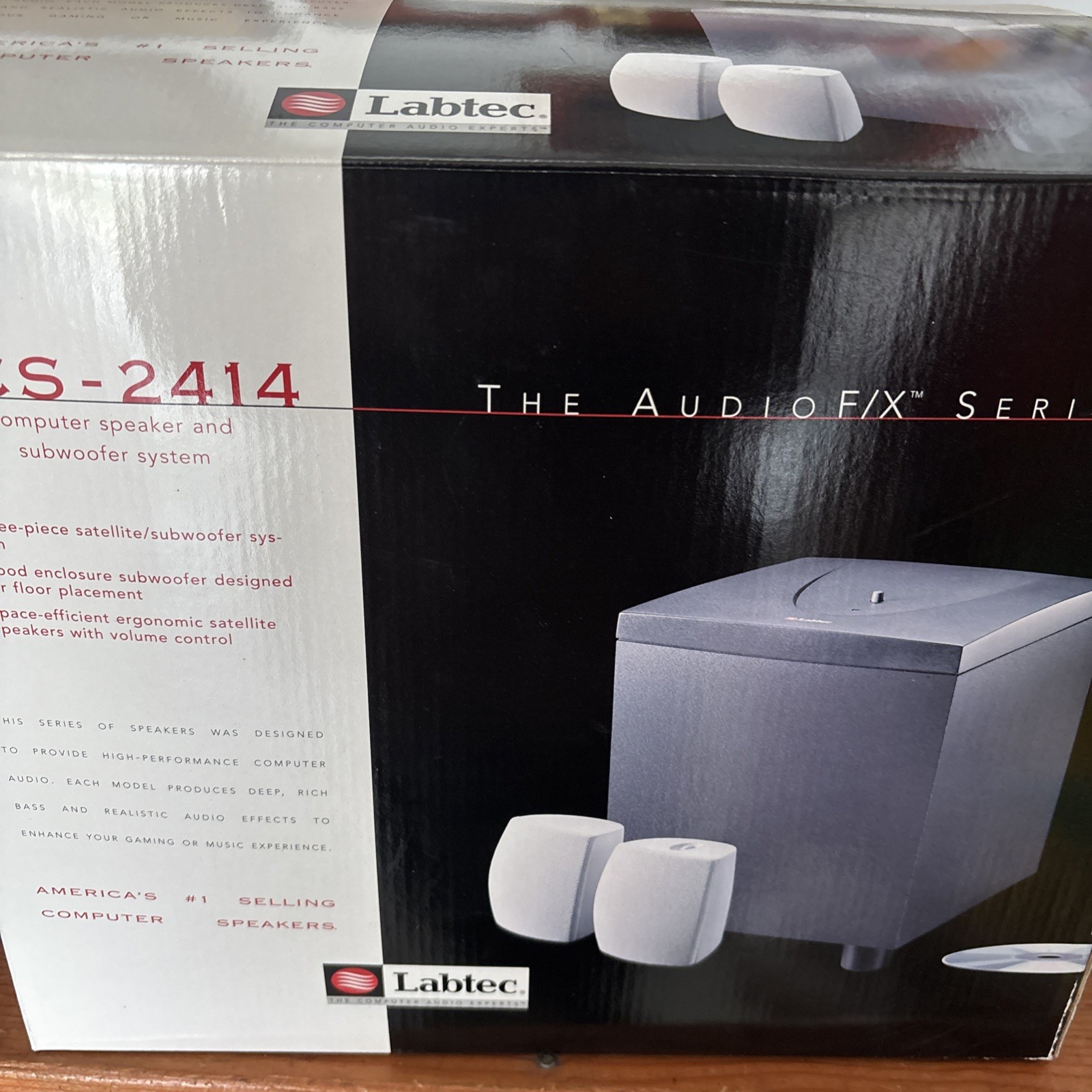 Labtec Computer Amplified Speakers LCS-2420 Vintage w Subwoofer Audio F/X Series