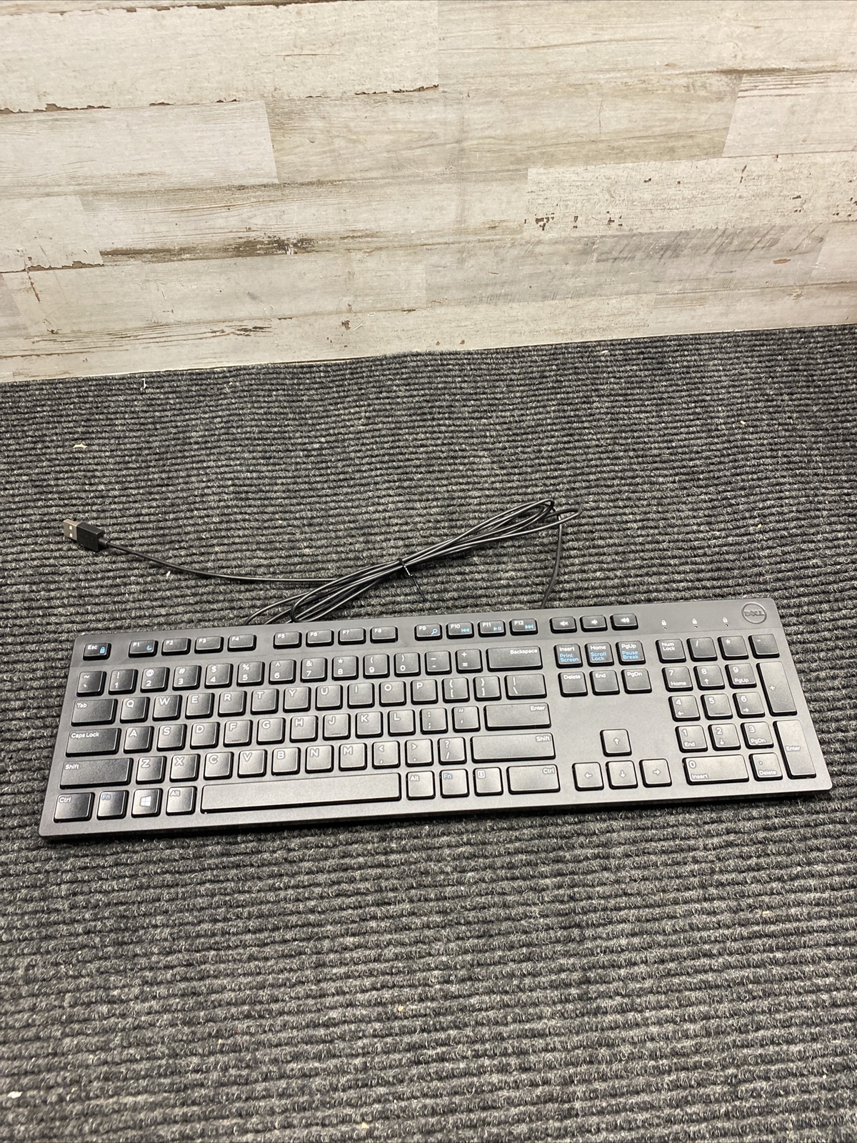 NOS Dell Black Slim Multimedia USB Wired KB216d1 G4D2W