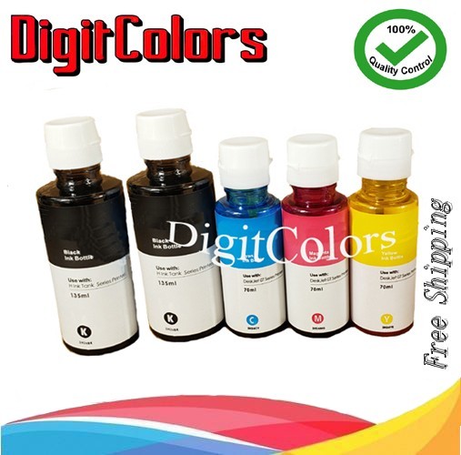 Digit Colors 5 Pack GT53XL GT52 Refill ink for use h Smart Tank Printer 500 618