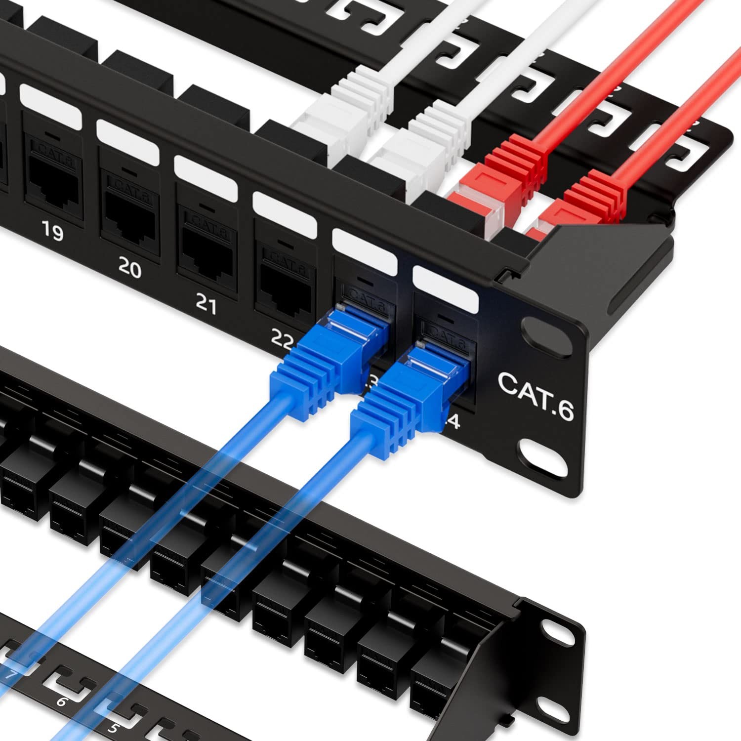 10gbps Patch Panel 12 Port 10inch Through Coupler Rj45 Cat6 Patch Panel With Bac