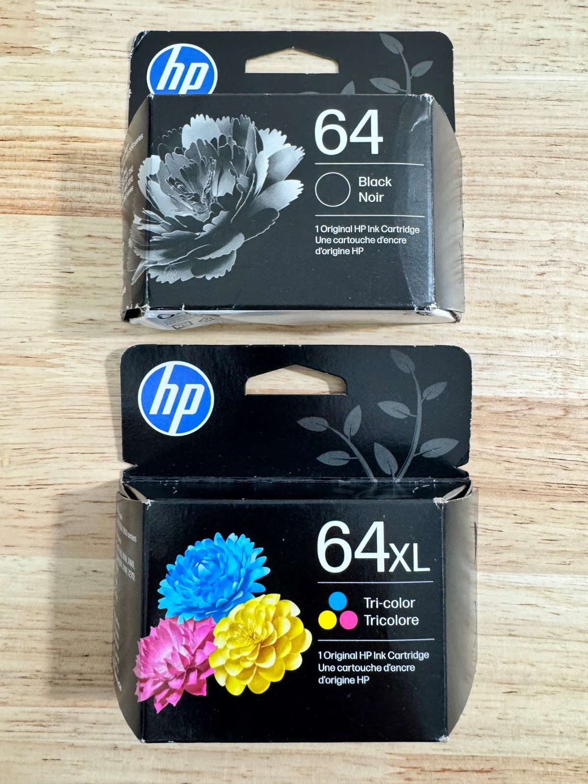 HP 64 Combo Ink Cartridges 64 Black 64XL Color NEW GENUINE - 2 PACK
