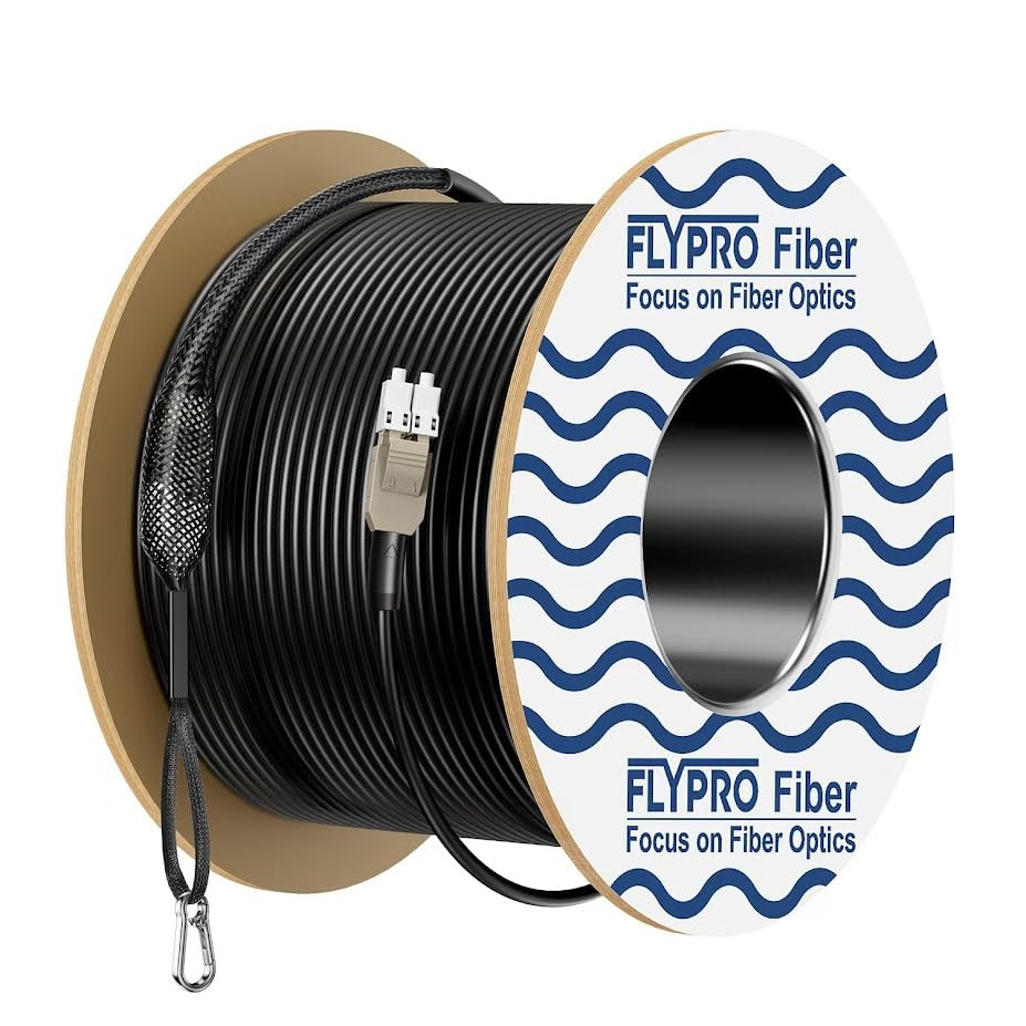 - OM3 Fiber Patch Cable Outdoor Armored 200M/656Ft, OM3 Industrial TPU Uniboot L
